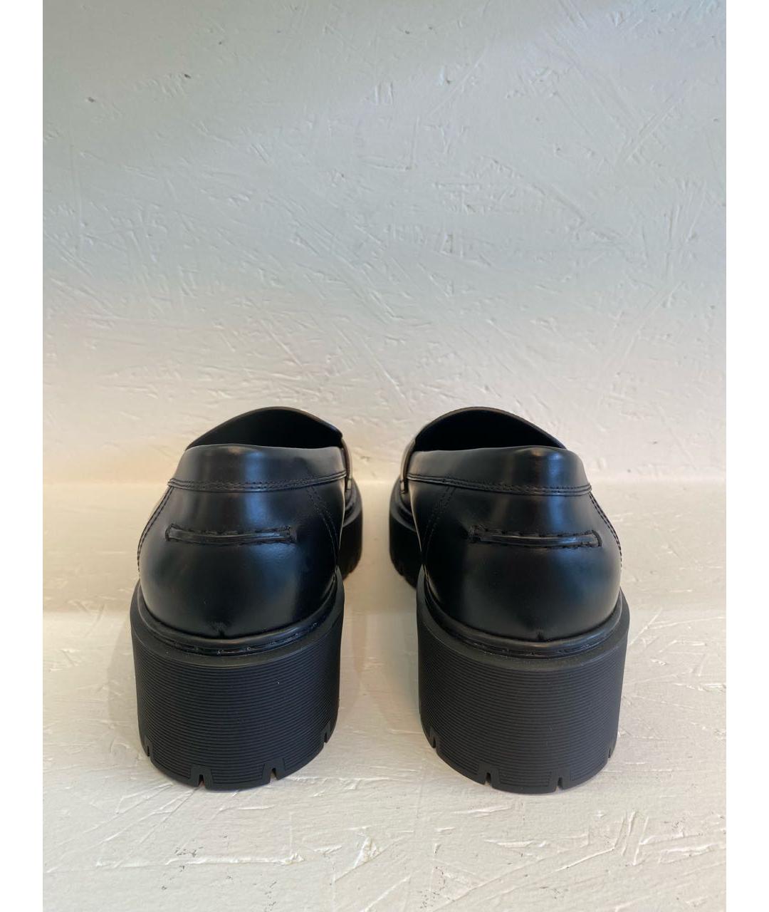HERMES Черные кожаные лоферы, фото 4
