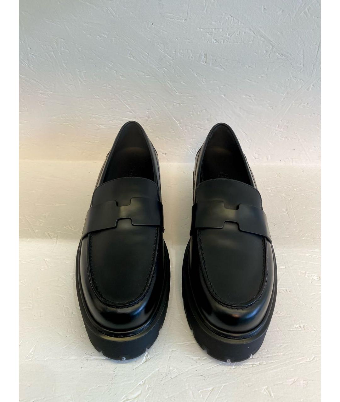 HERMES Черные кожаные лоферы, фото 2