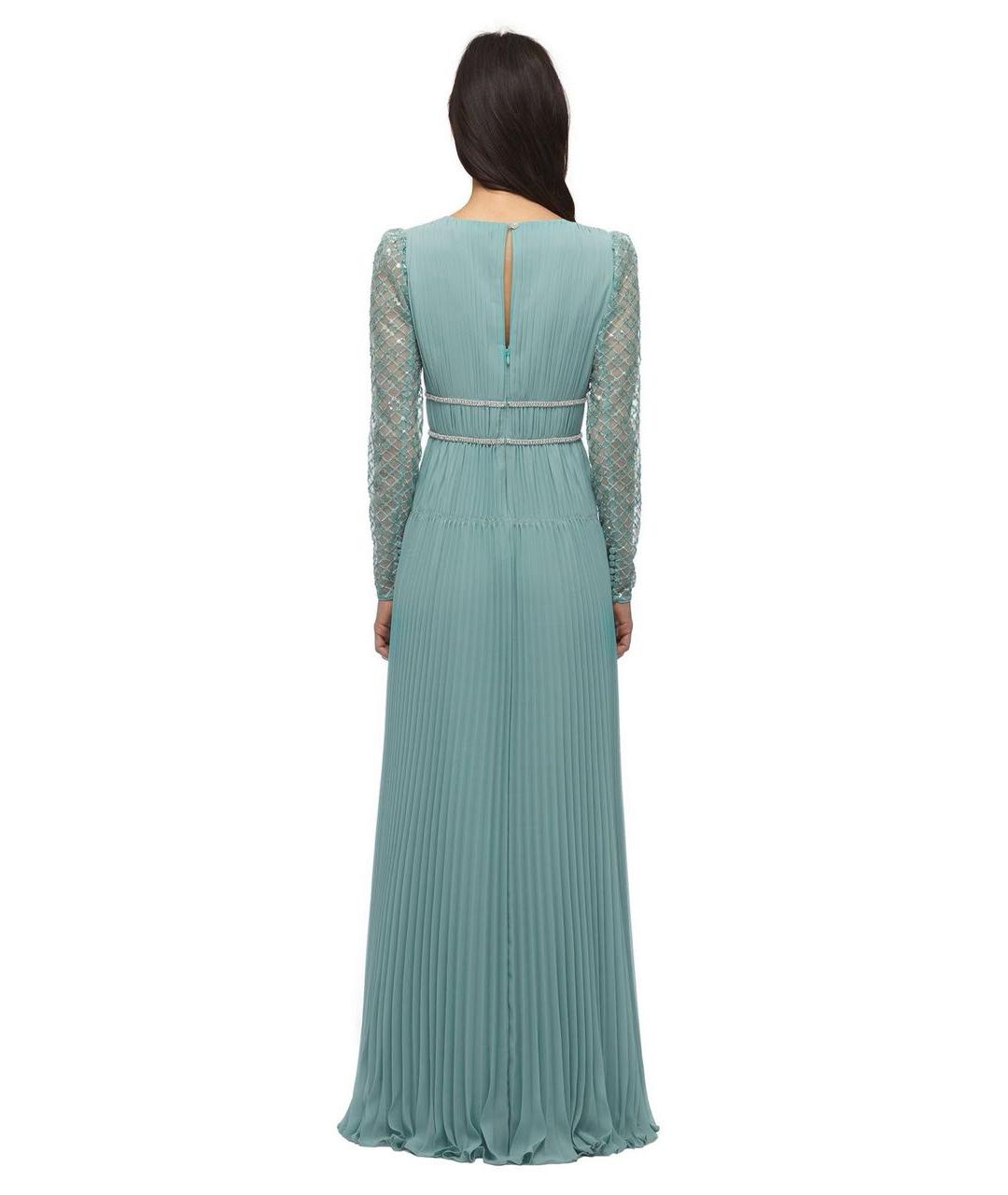 SELF-PORTRAIT Бирюзовое полиэстеровое вечернее платье, фото 3