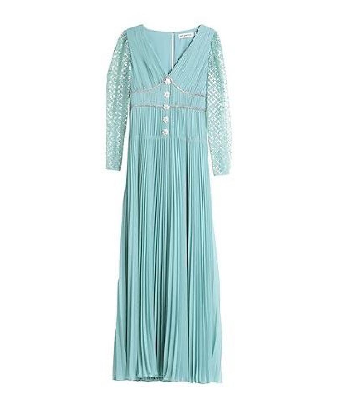SELF-PORTRAIT Бирюзовое полиэстеровое вечернее платье, фото 5
