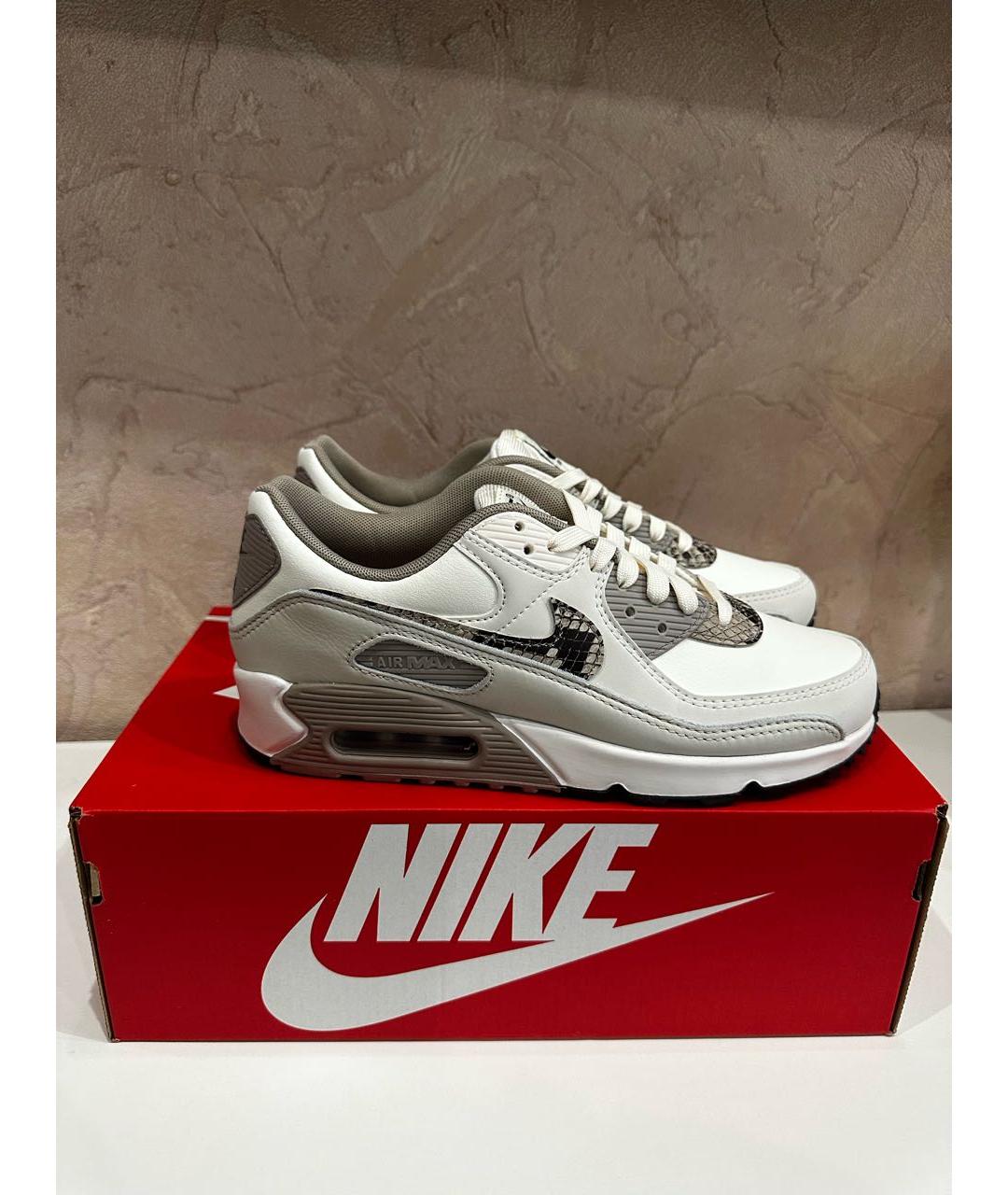 NIKE Бежевые кожаные кроссовки, фото 5