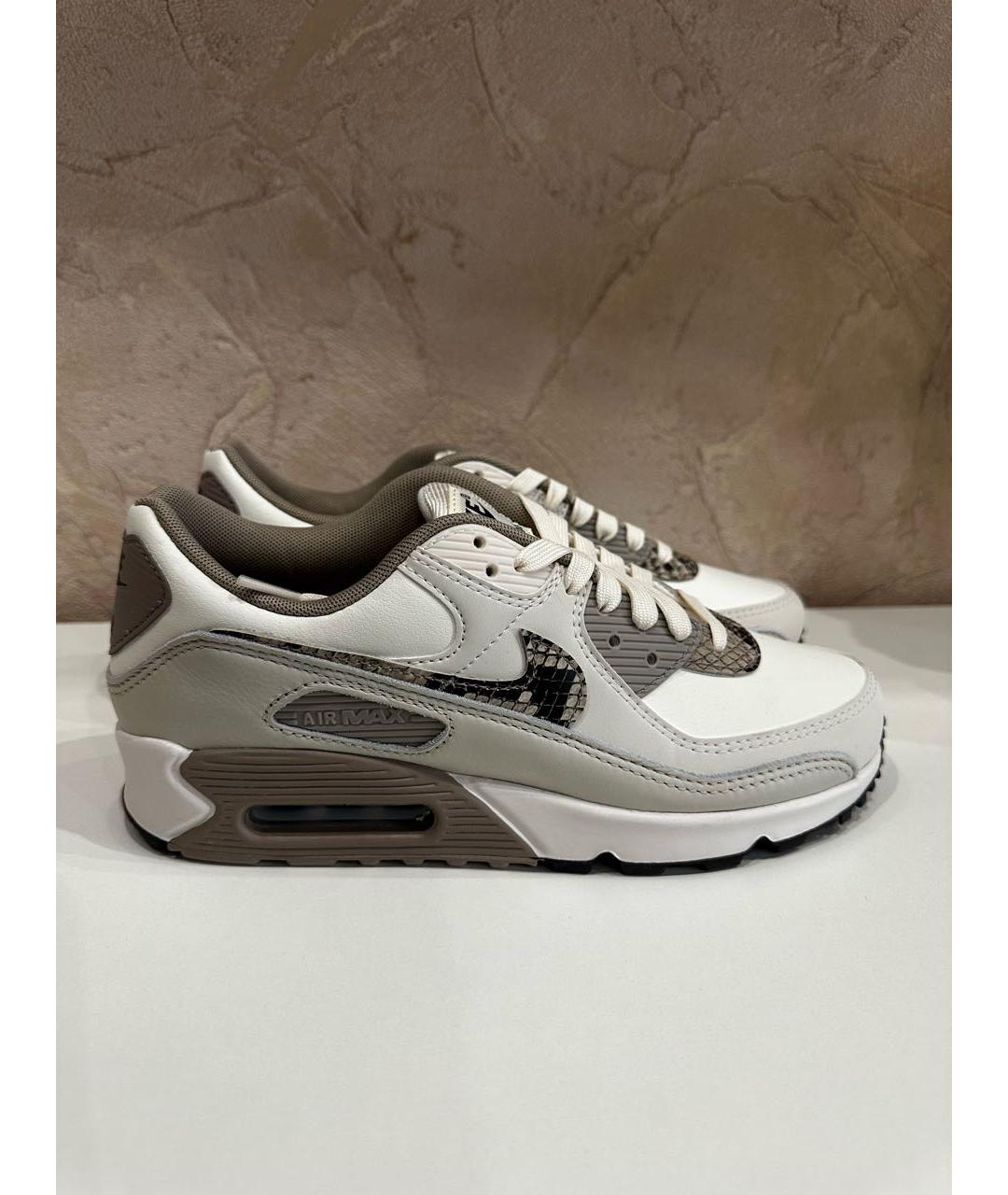 NIKE Бежевые кожаные кроссовки, фото 9