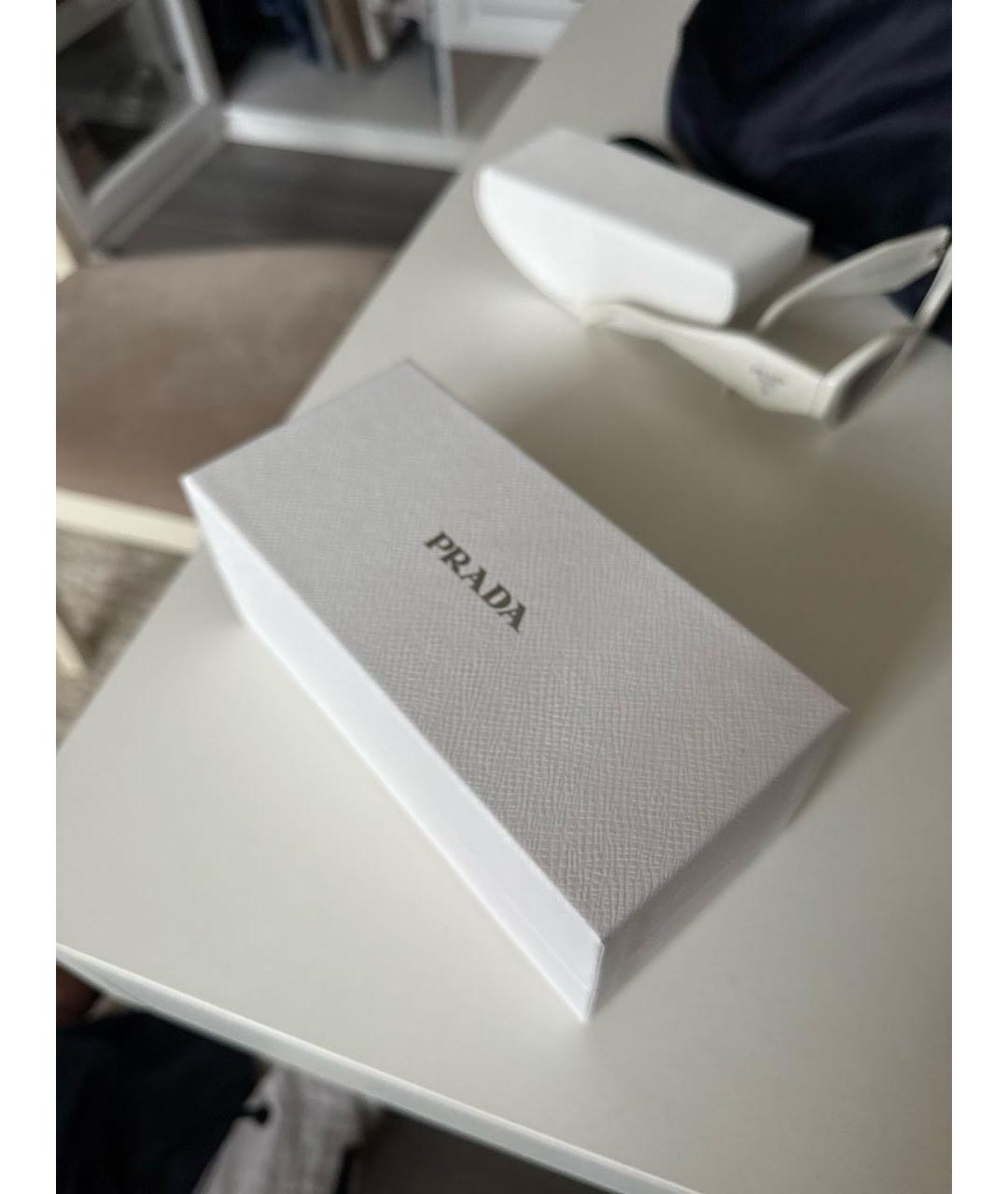PRADA Белые пластиковые солнцезащитные очки, фото 4