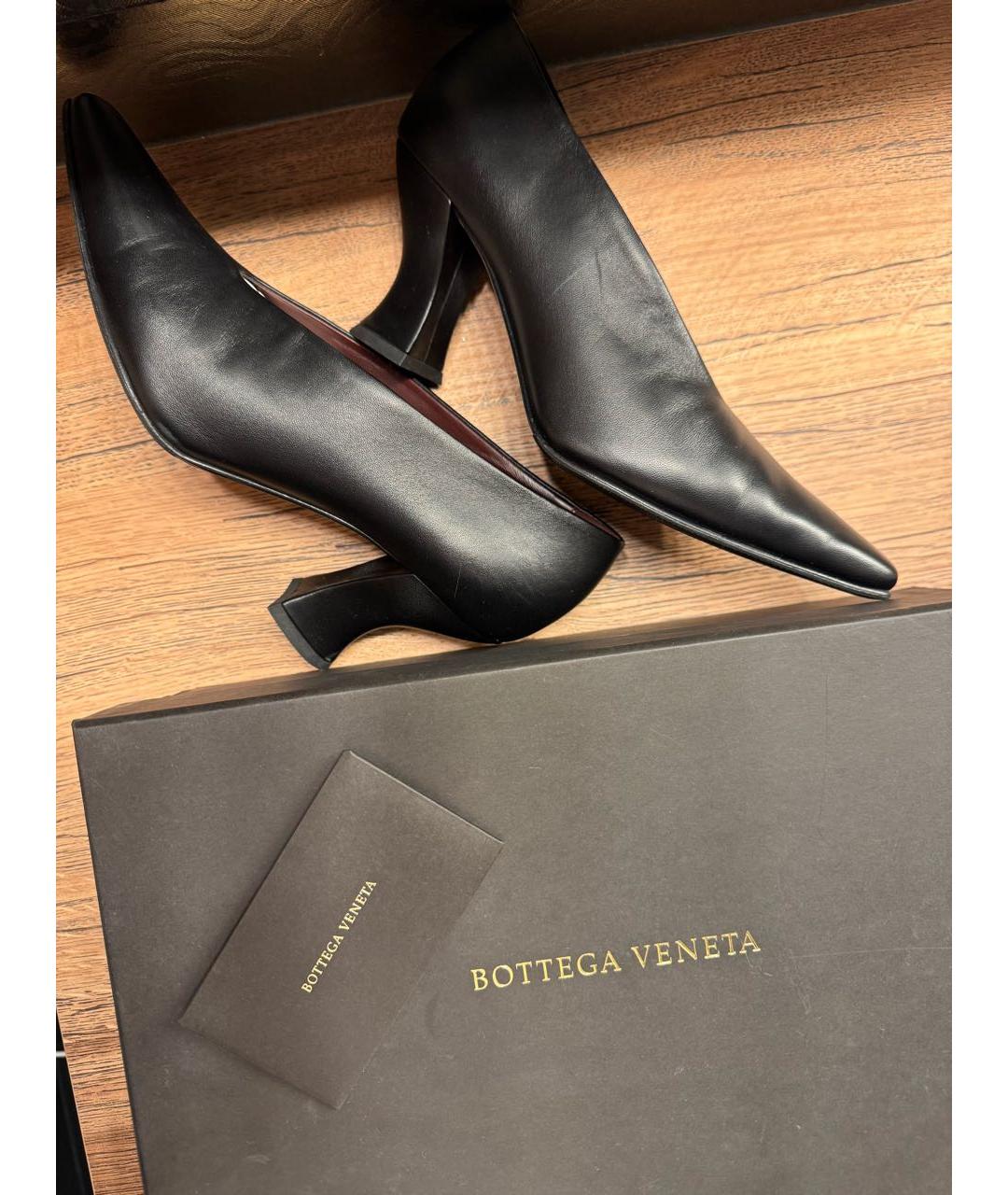 BOTTEGA VENETA Черные кожаные туфли, фото 4