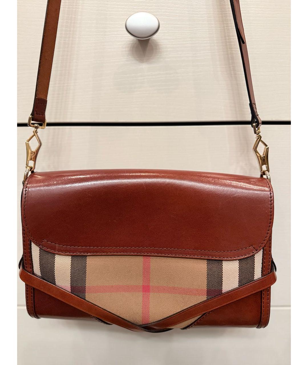 BURBERRY Коричневая кожаная сумка через плечо, фото 3