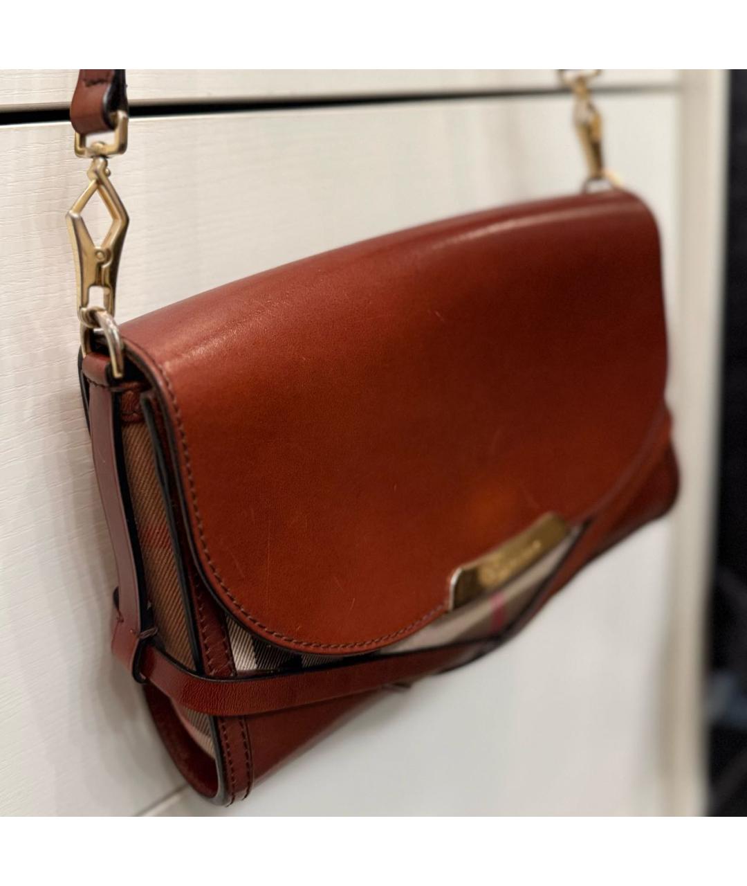 BURBERRY Коричневая кожаная сумка через плечо, фото 2