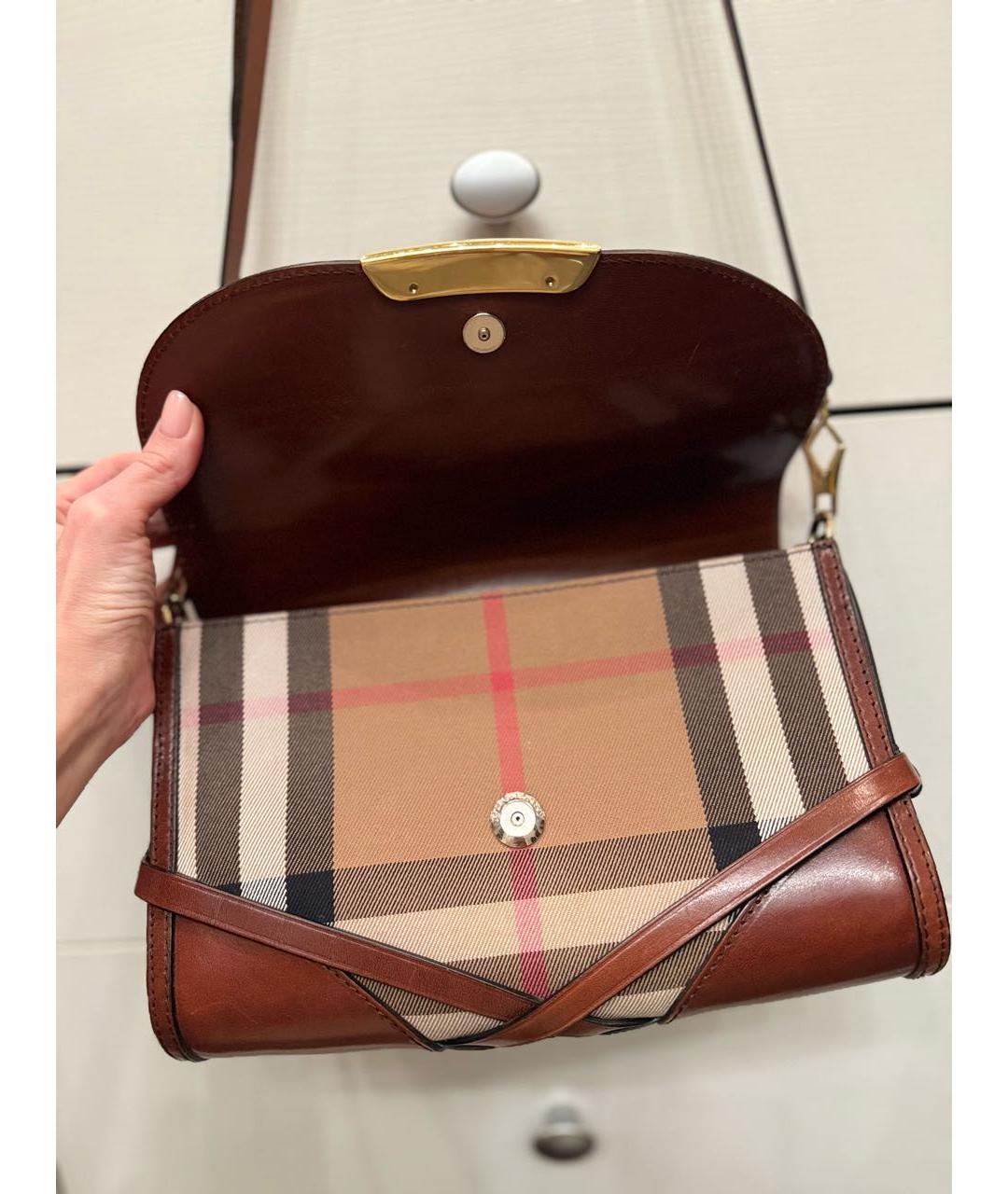BURBERRY Коричневая кожаная сумка через плечо, фото 5