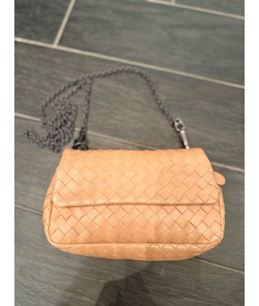 BOTTEGA VENETA Бежевая кожаная сумка через плечо, фото 9