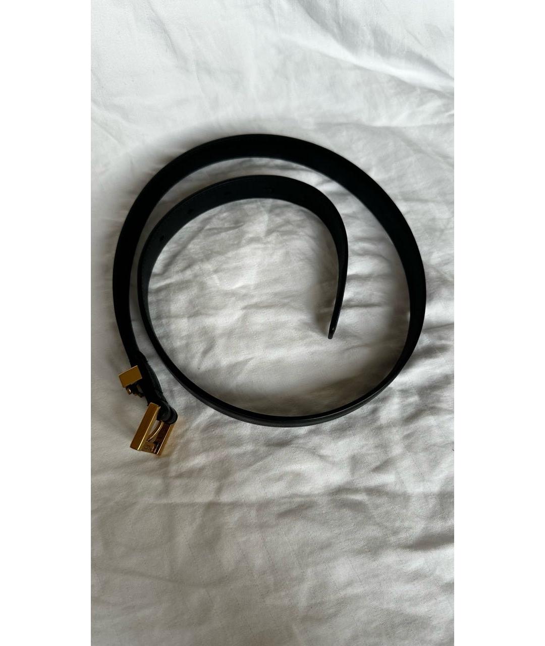 SAINT LAURENT Черный кожаный ремень, фото 8