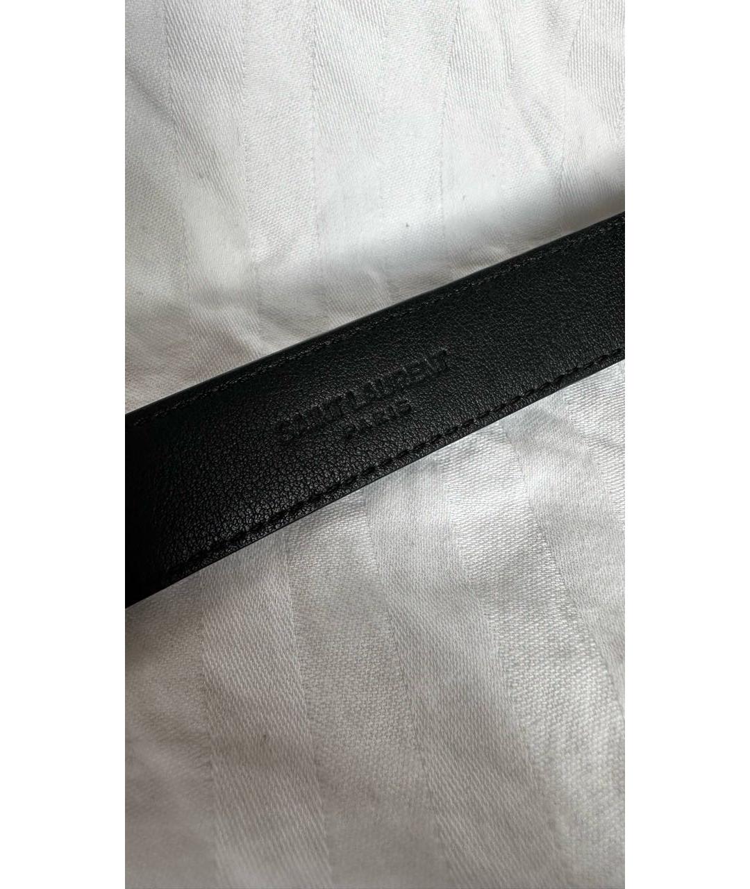 SAINT LAURENT Черный кожаный ремень, фото 4
