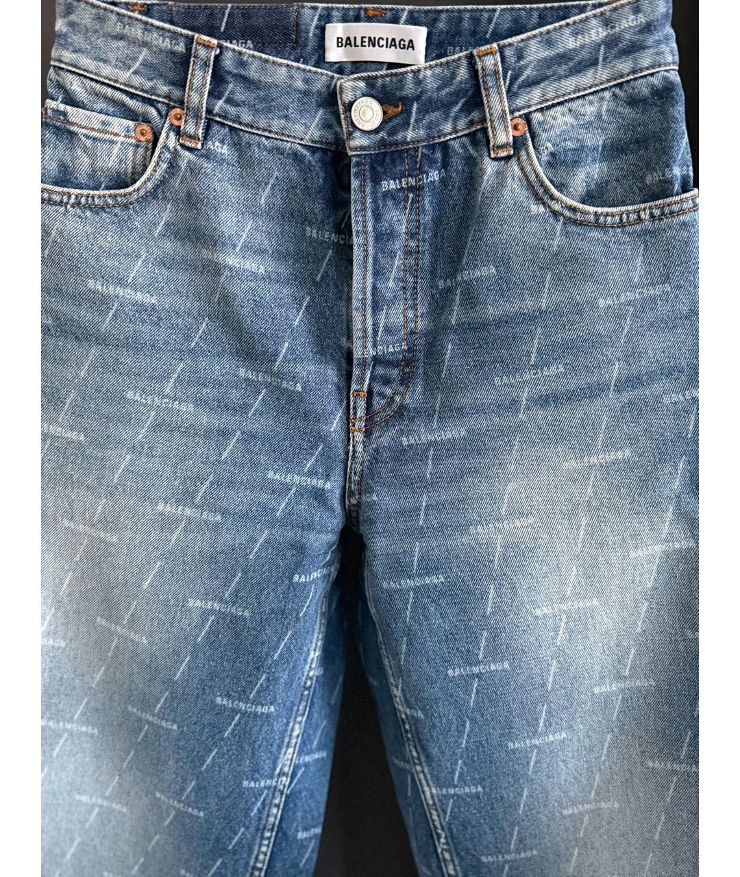 BALENCIAGA Синие хлопковые прямые джинсы, фото 3