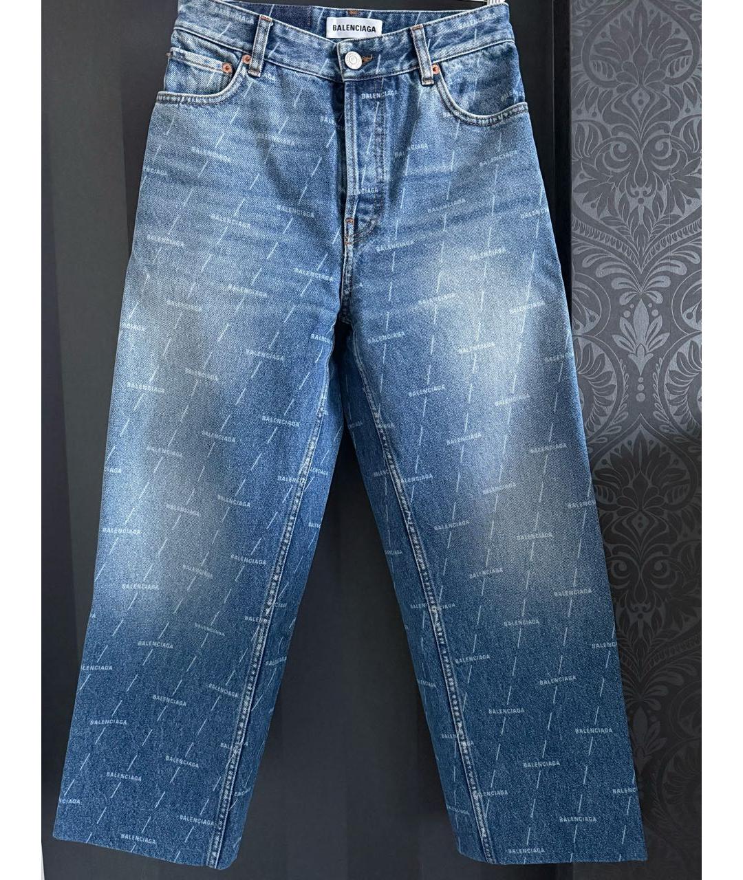 BALENCIAGA Синие хлопковые прямые джинсы, фото 4