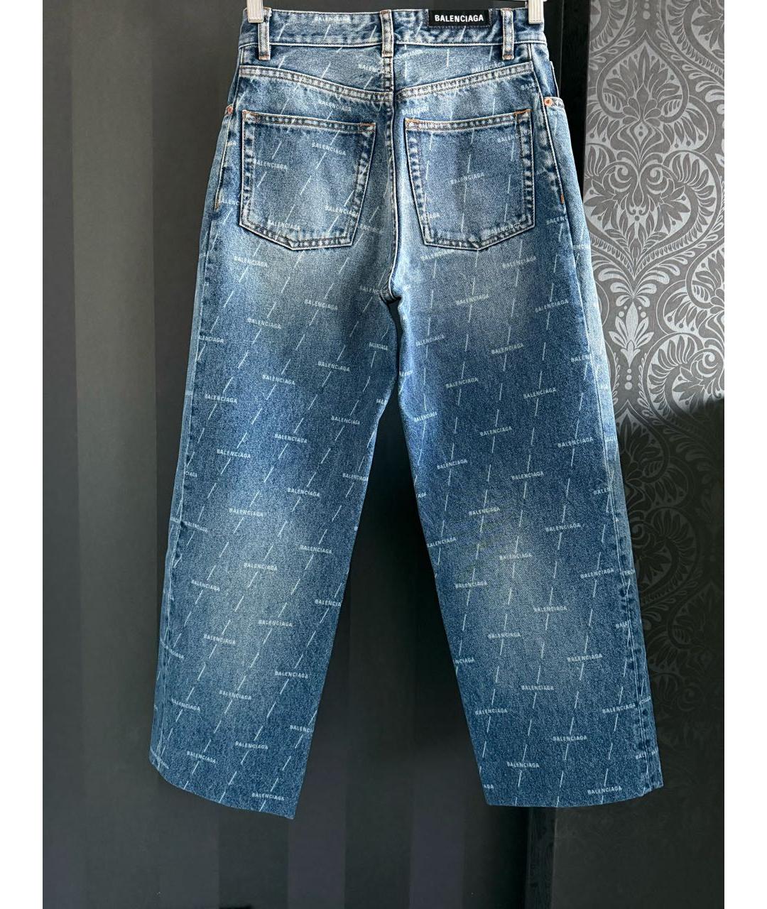 BALENCIAGA Синие хлопковые прямые джинсы, фото 2