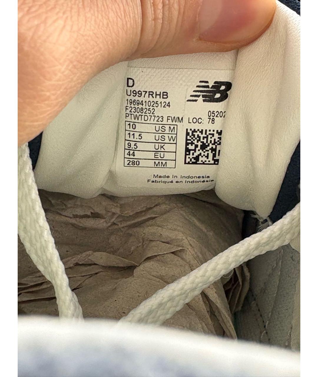 NEW BALANCE Темно-синие замшевые низкие кроссовки / кеды, фото 5