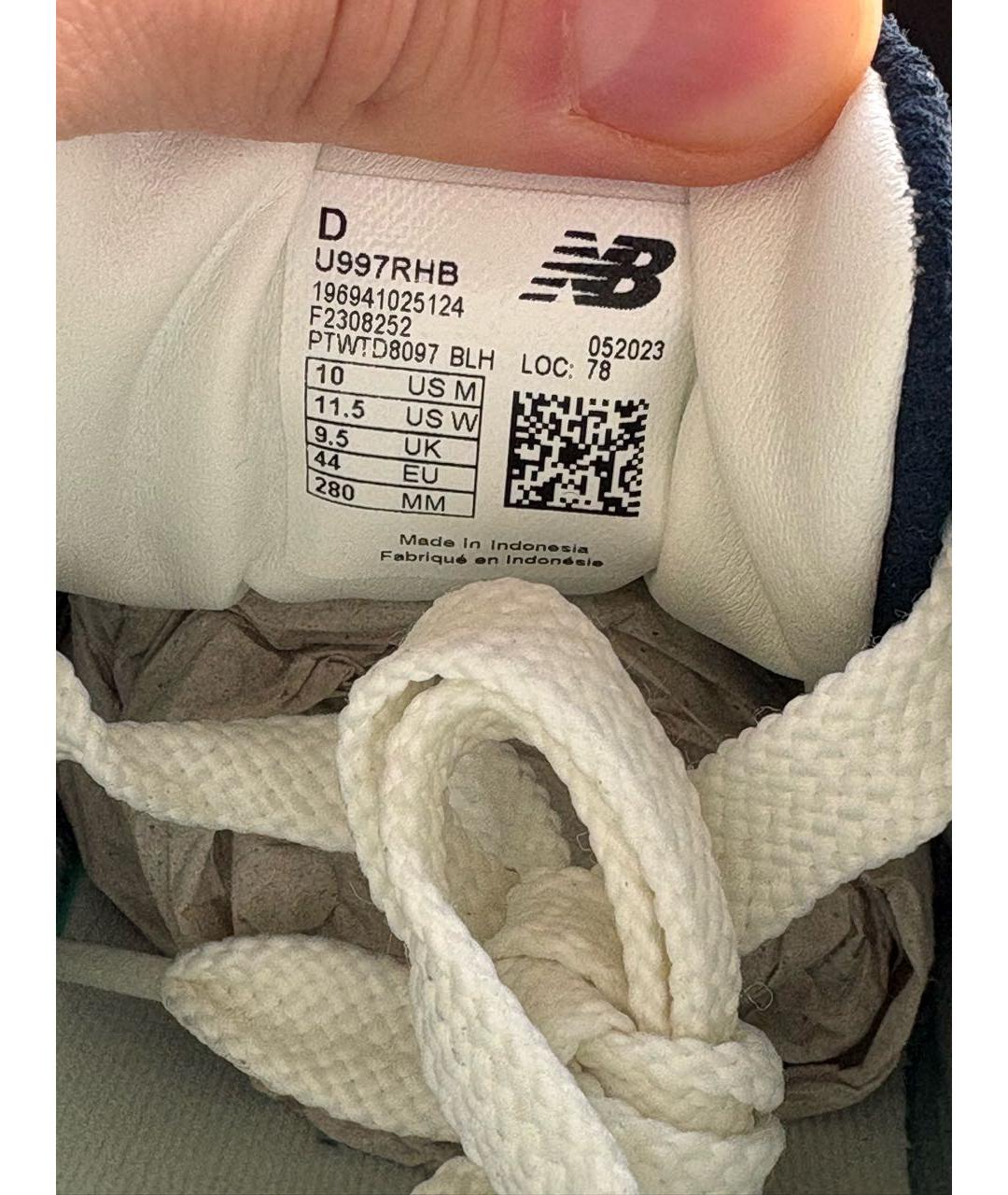 NEW BALANCE Темно-синие замшевые низкие кроссовки / кеды, фото 6