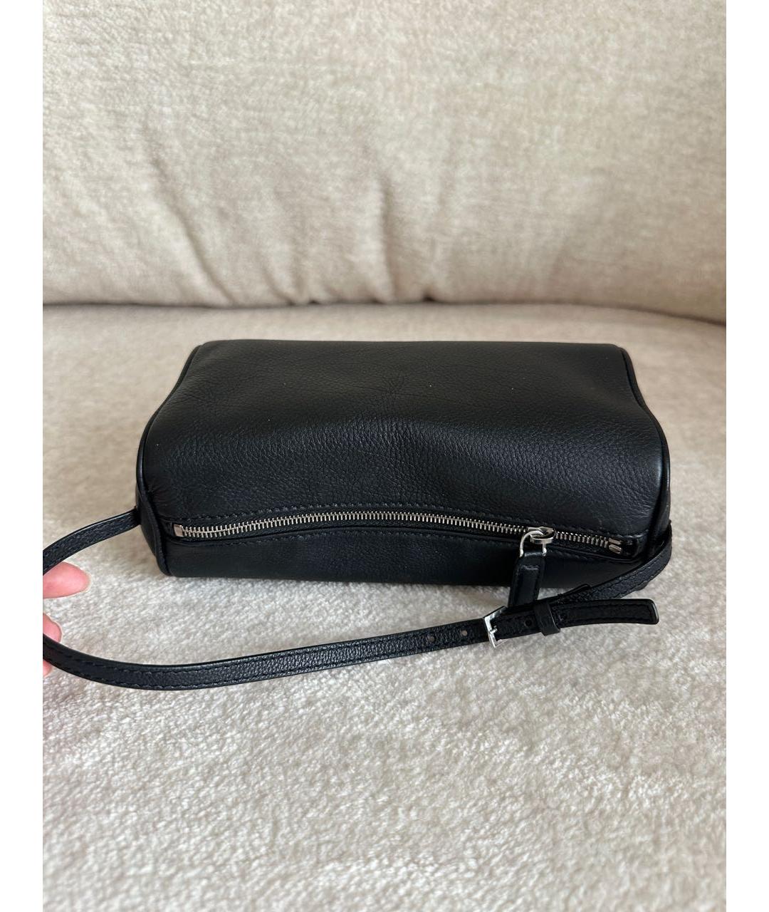 THE ROW Черная кожаная сумка с короткими ручками, фото 7