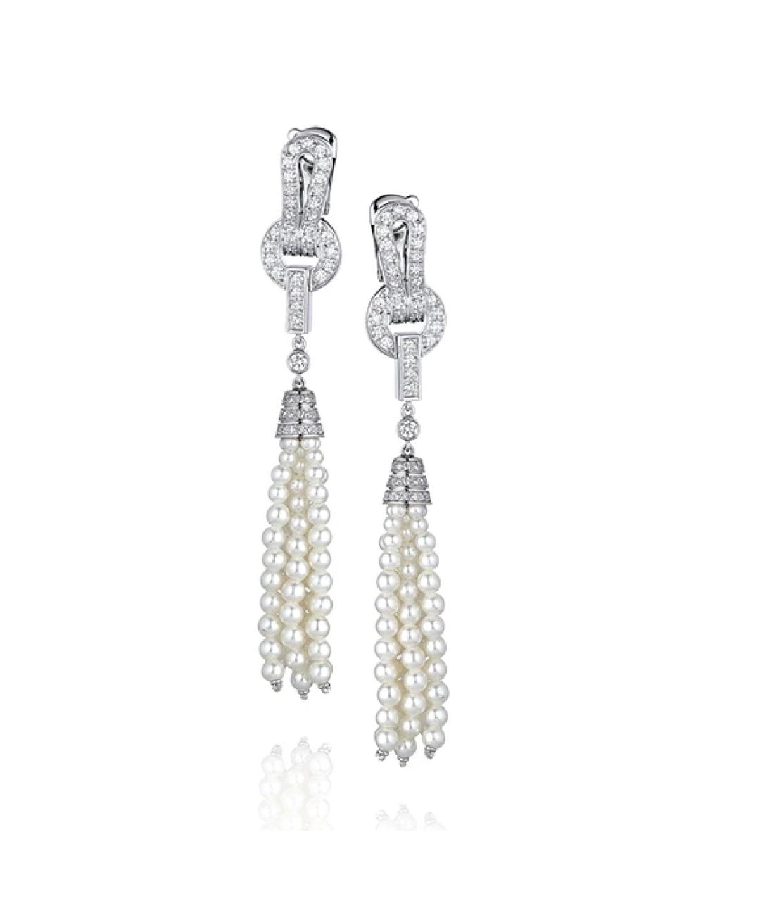 CARTIER Белые серьги из белого золота, фото 5