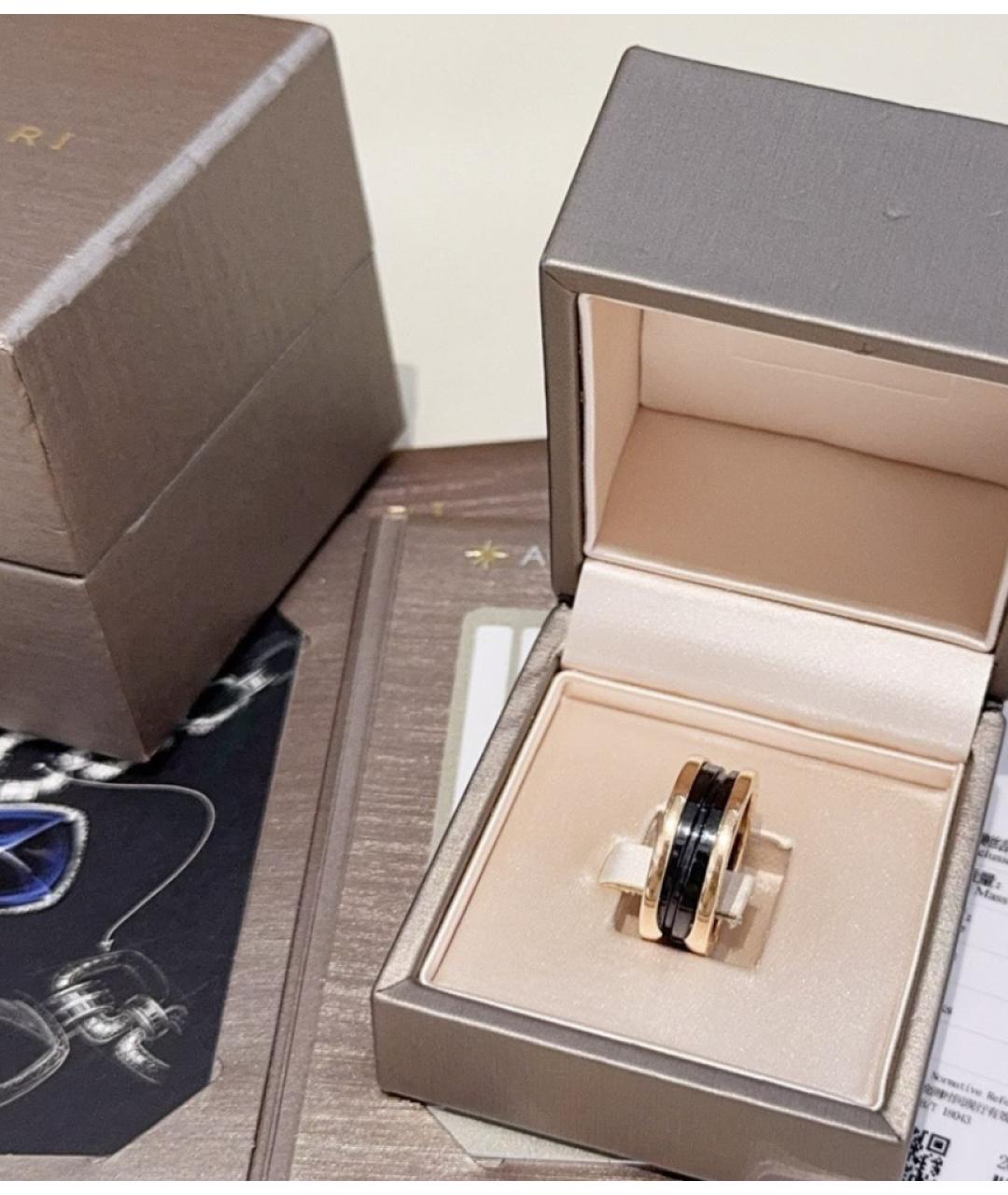 BVLGARI Черное кольцо из розового золота, фото 4