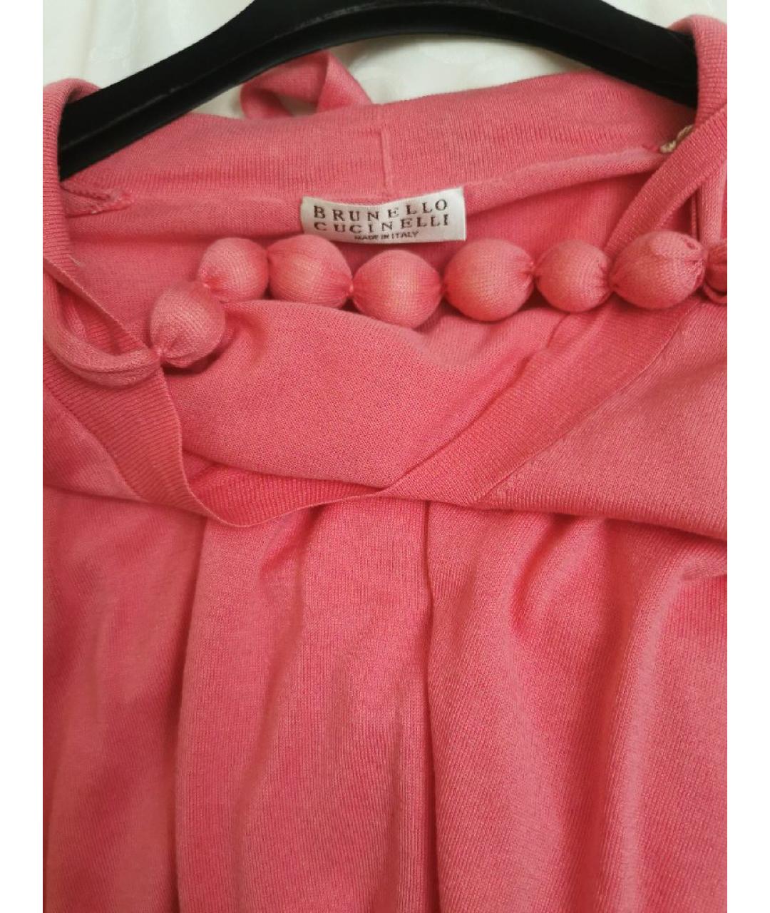 BRUNELLO CUCINELLI Коралловый хлопковый джемпер / свитер, фото 3
