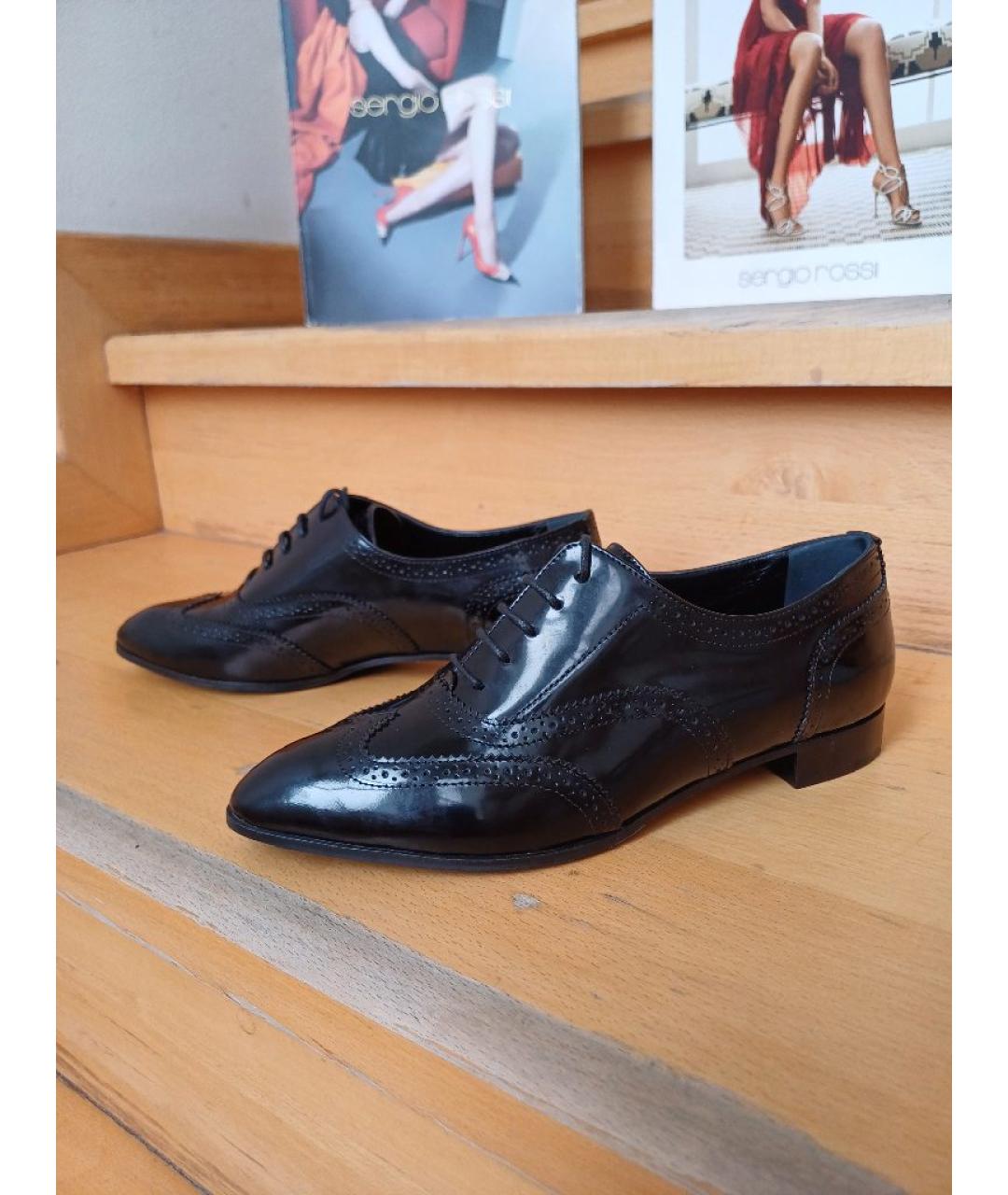 SERGIO ROSSI Черные туфли из лакированной кожи, фото 3