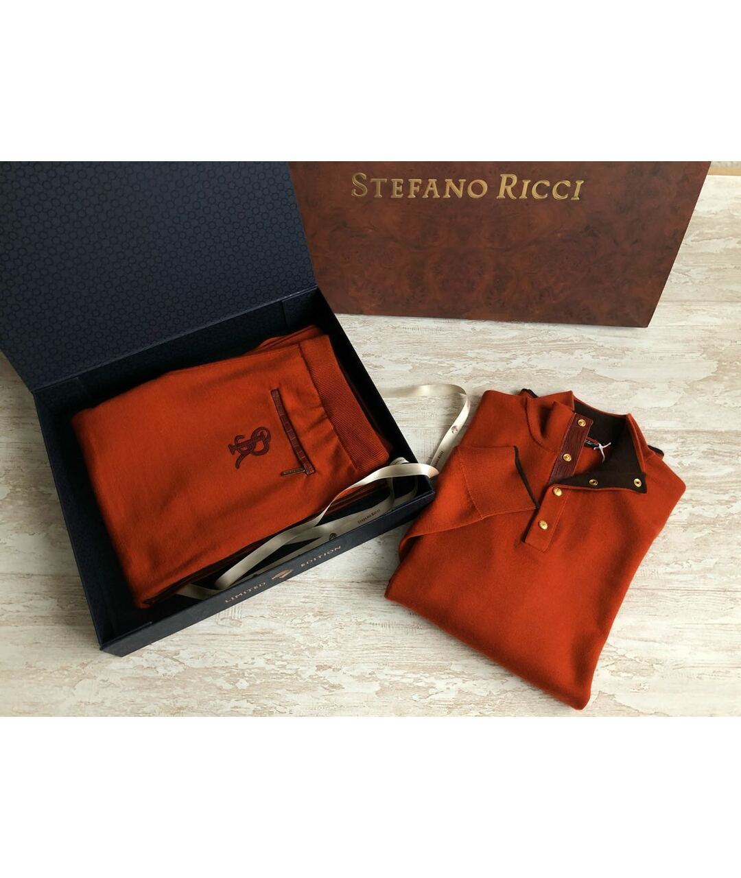 STEFANO RICCI Оранжевый кашемировый спортивный костюм, фото 7