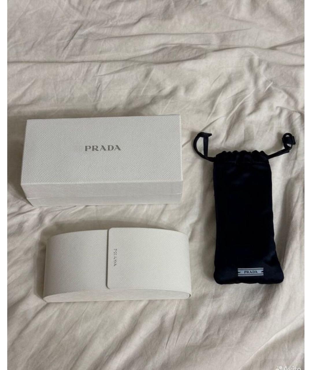 PRADA Белые пластиковые солнцезащитные очки, фото 4