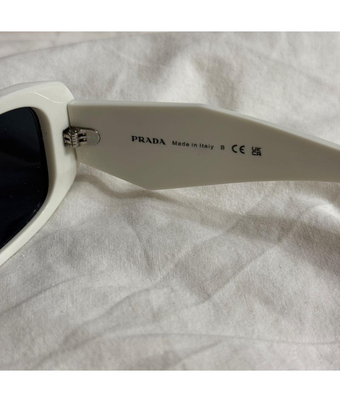 PRADA Белые пластиковые солнцезащитные очки, фото 4