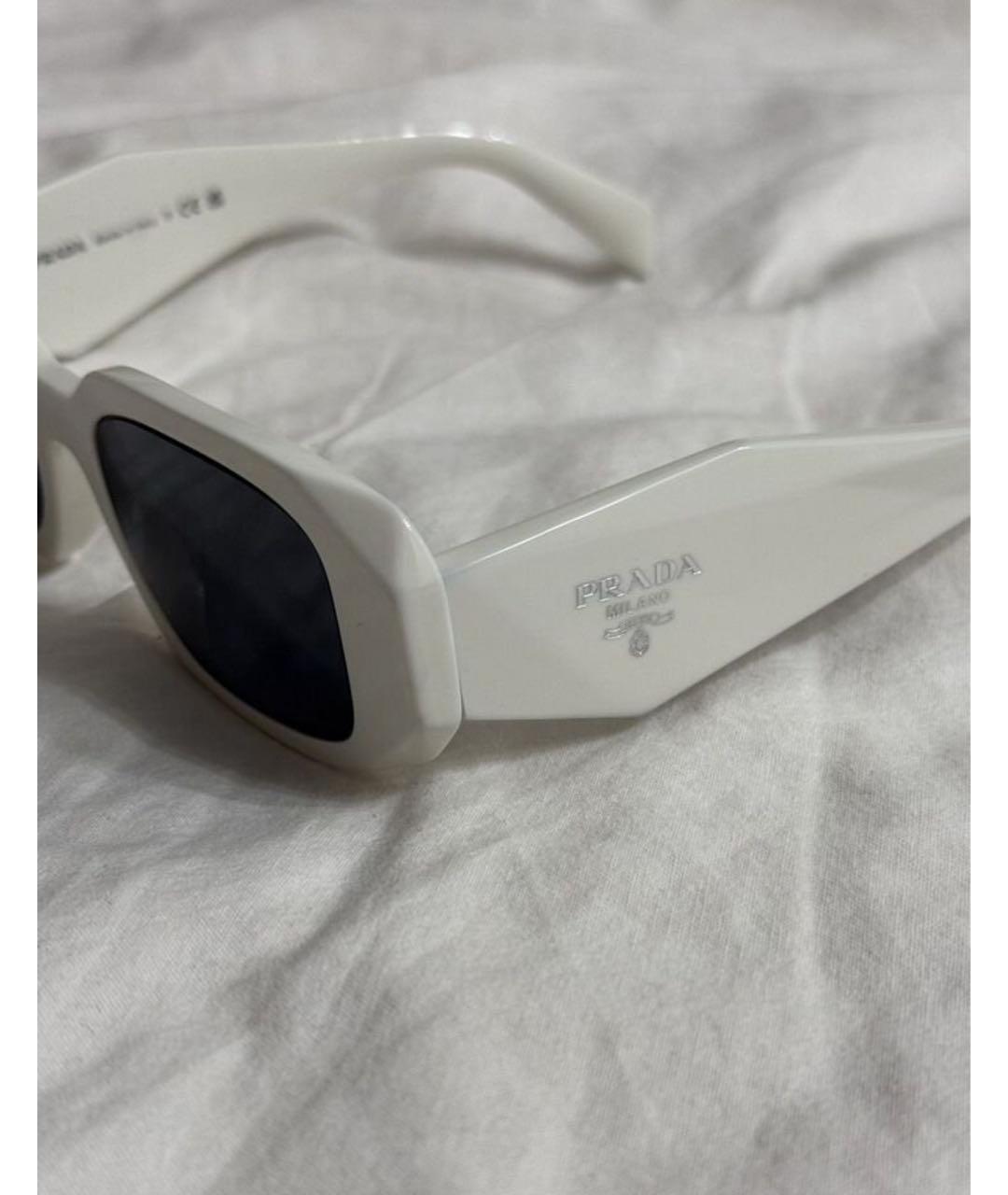 PRADA Белые пластиковые солнцезащитные очки, фото 5