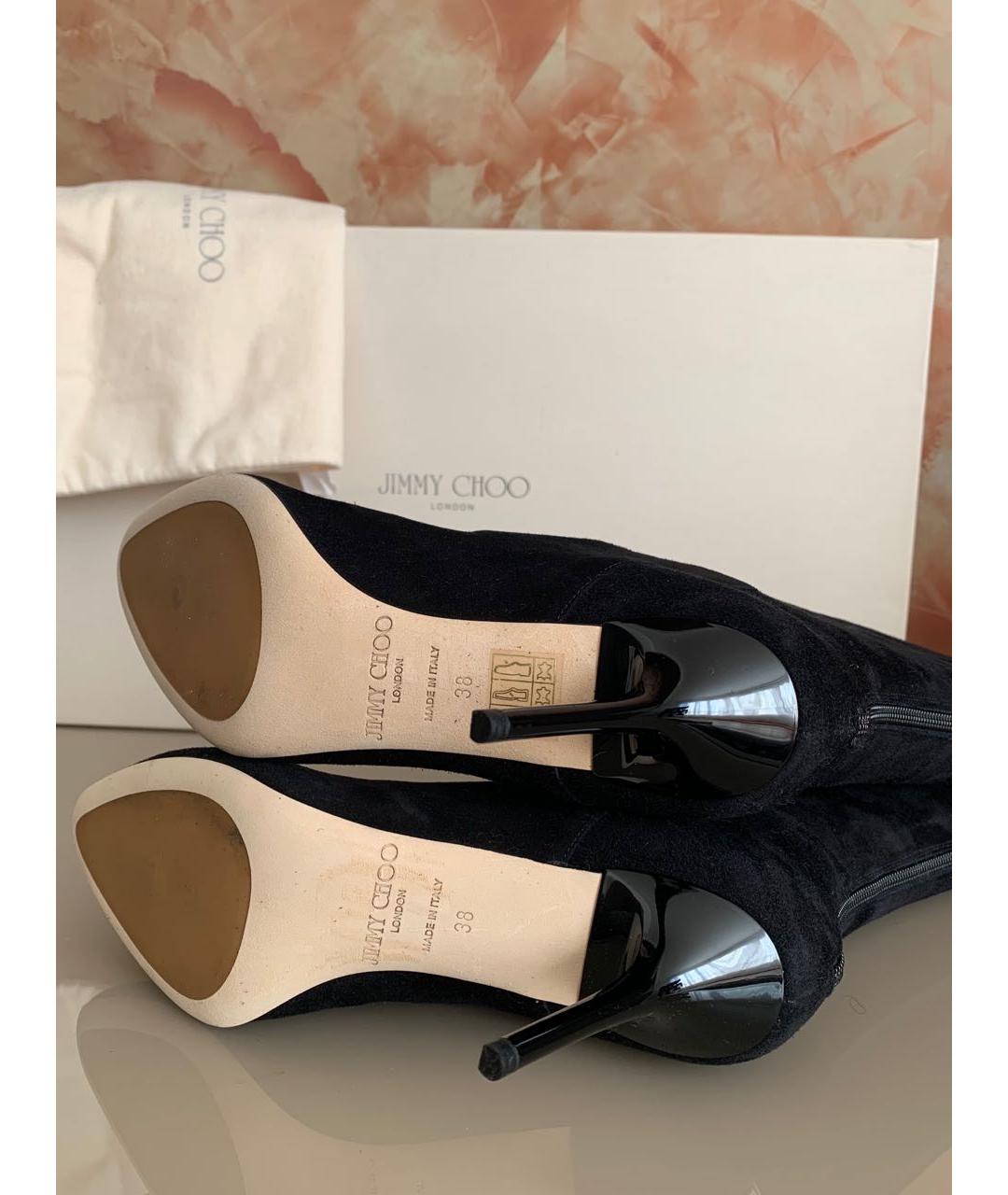 JIMMY CHOO Черные замшевые сапоги, фото 6