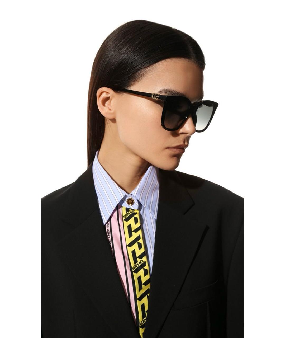 GUCCI Черные пластиковые солнцезащитные очки, фото 4
