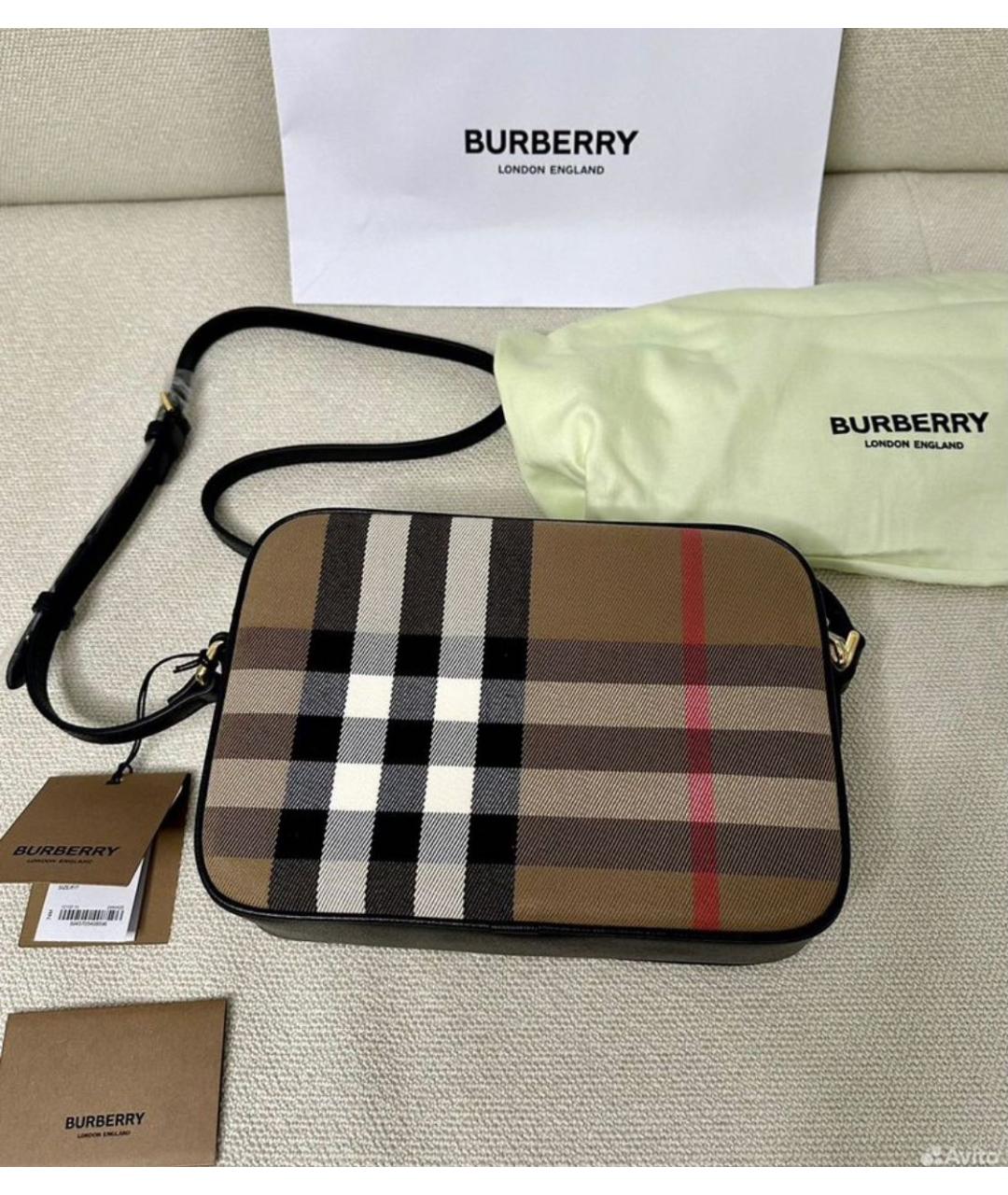 BURBERRY Коричневая кожаная сумка через плечо, фото 5