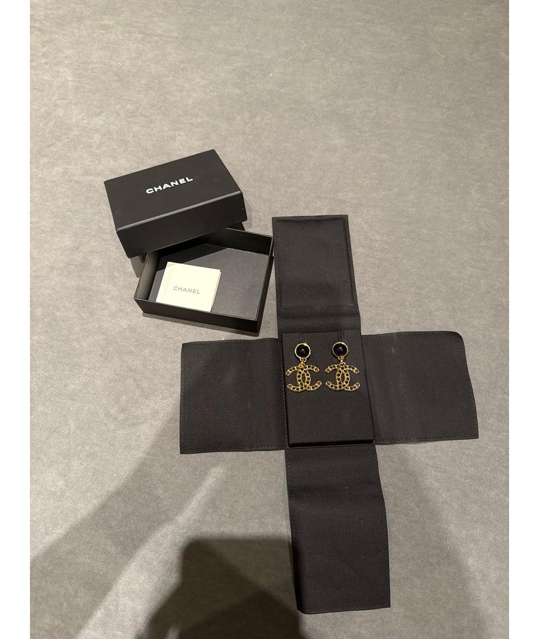 CHANEL Золотые кожаные серьги, фото 6