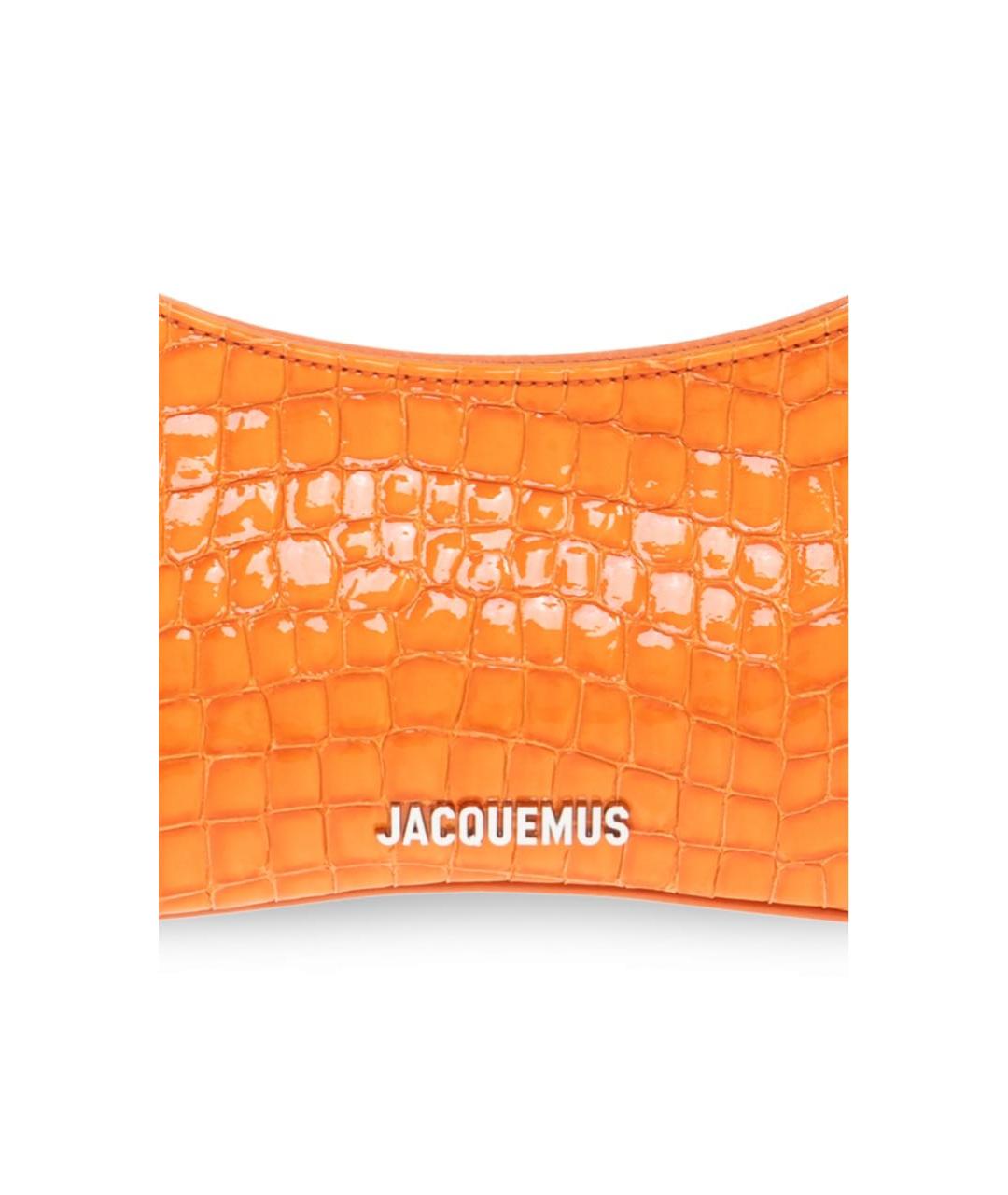 JACQUEMUS Оранжевая кожаная сумка с короткими ручками, фото 4