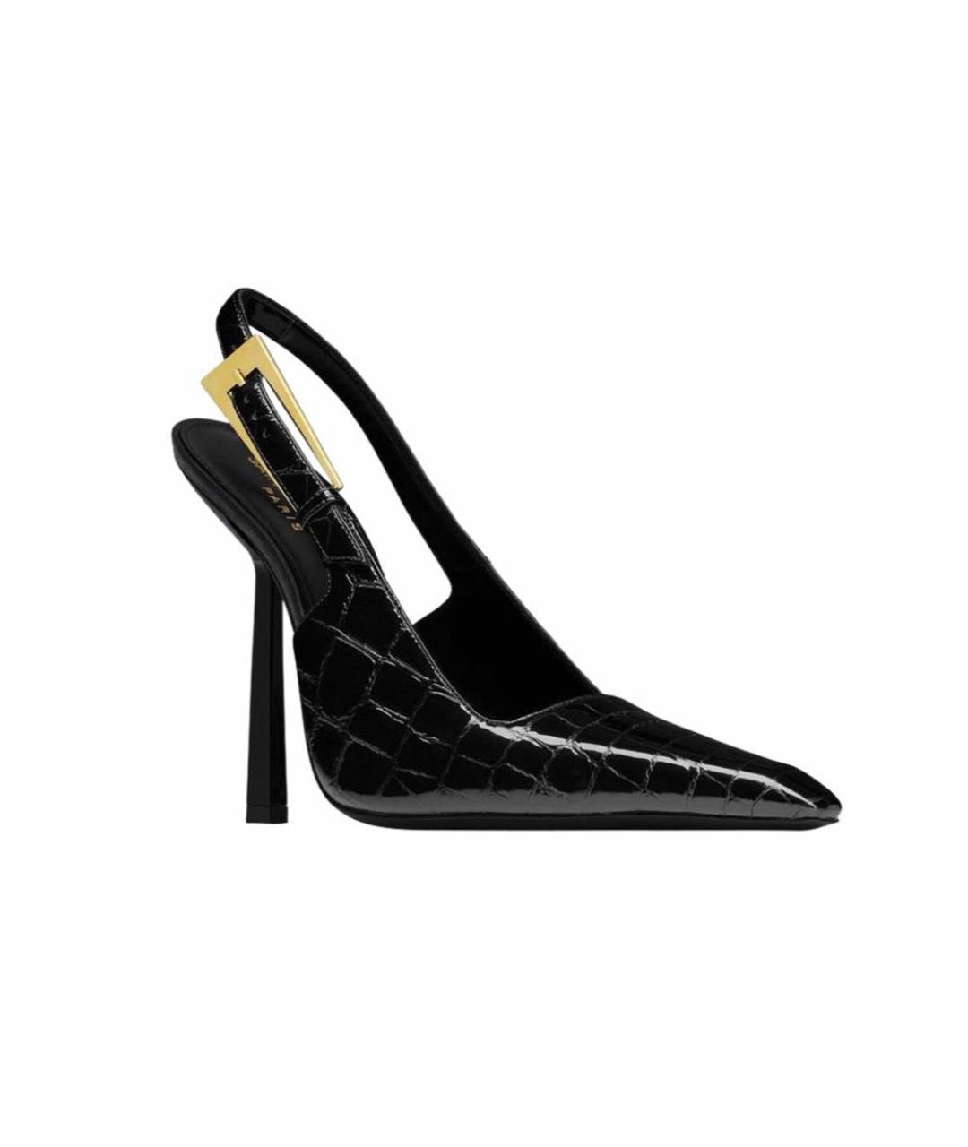 SAINT LAURENT Черные туфли из лакированной кожи, фото 1