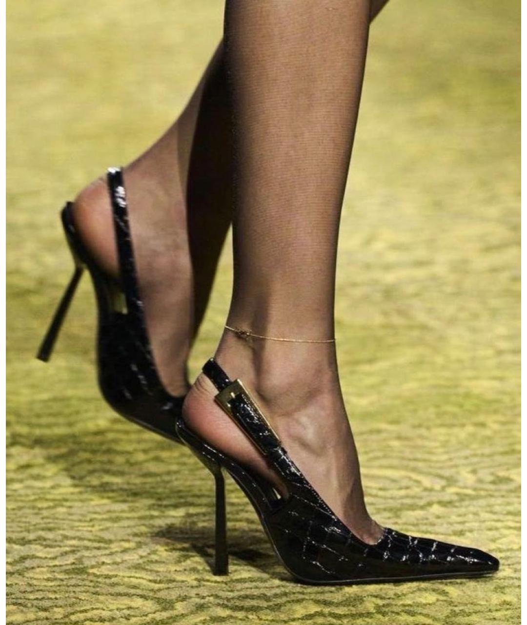 SAINT LAURENT Черные туфли из лакированной кожи, фото 6