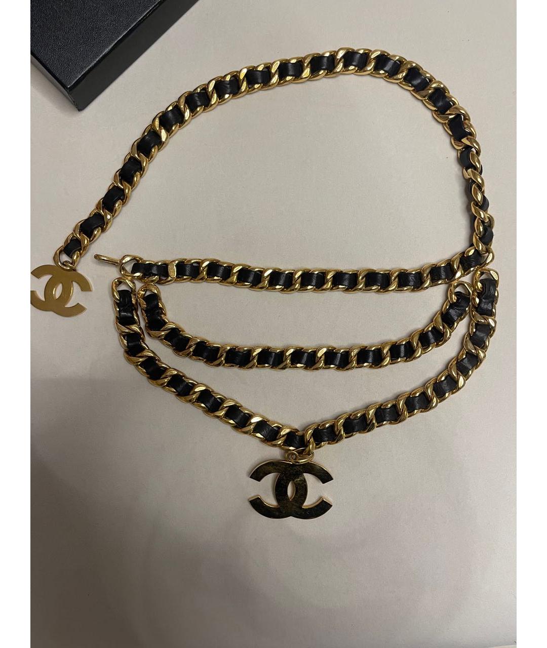 CHANEL Черный кожаный ремень, фото 5