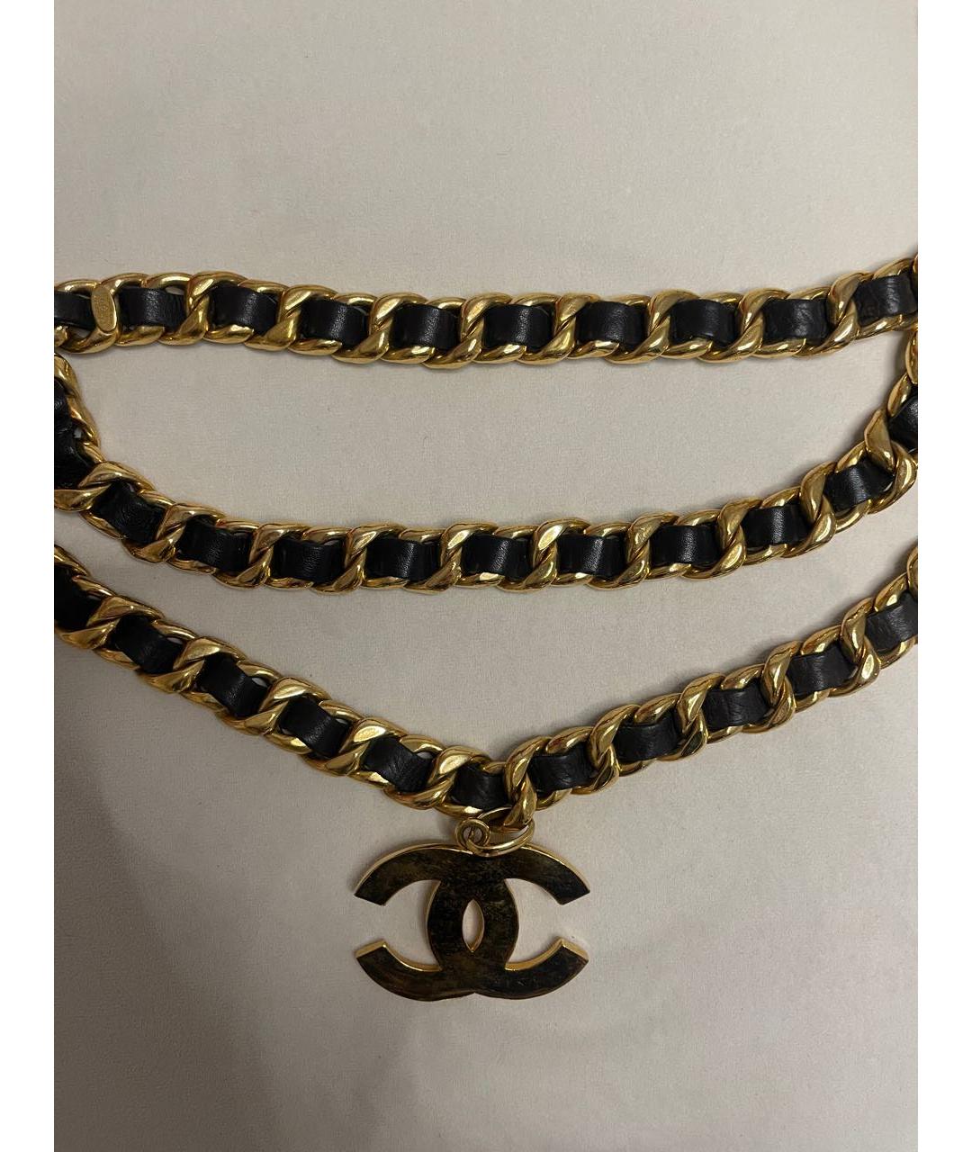 CHANEL Черный кожаный ремень, фото 4