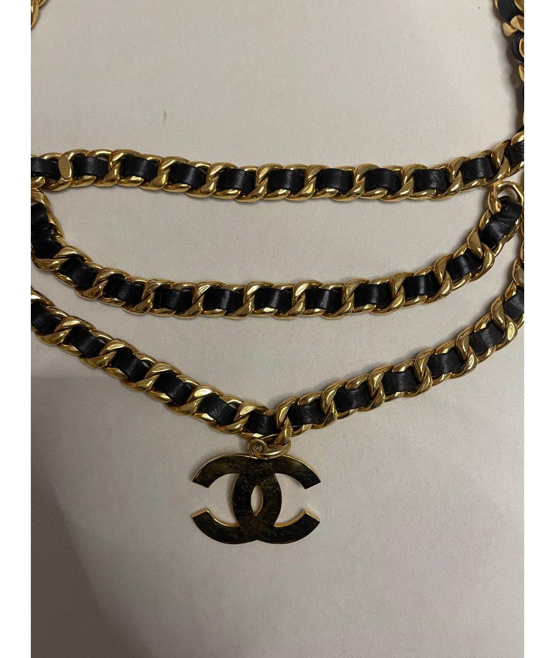CHANEL Черный кожаный ремень, фото 2