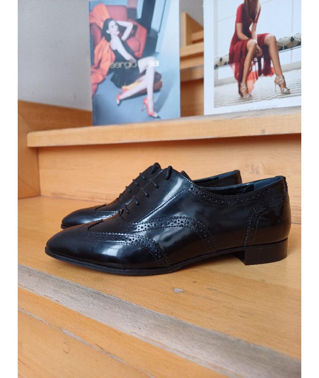 SERGIO ROSSI Черные кожаные туфли, фото 2