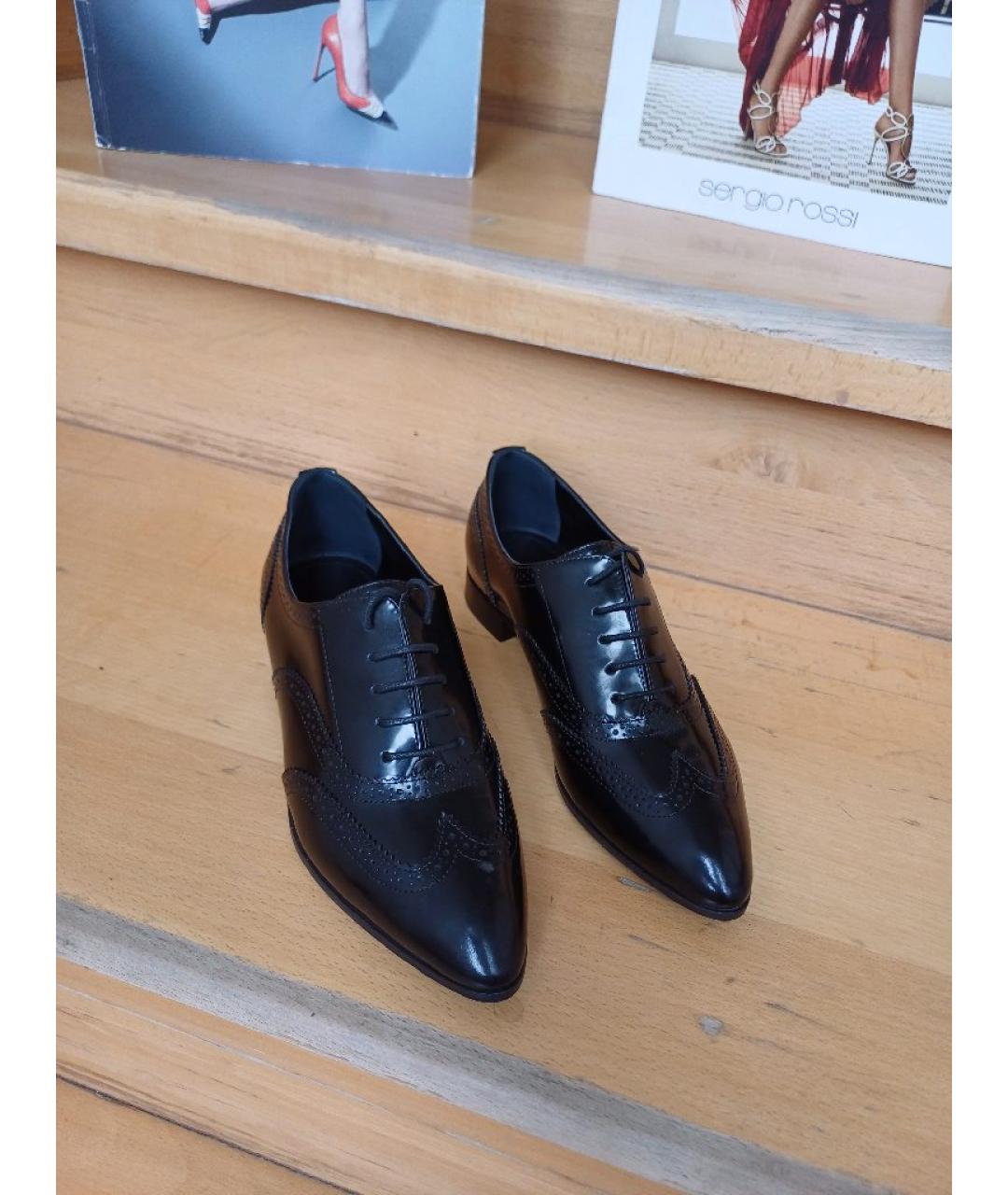 SERGIO ROSSI Черные кожаные туфли, фото 4
