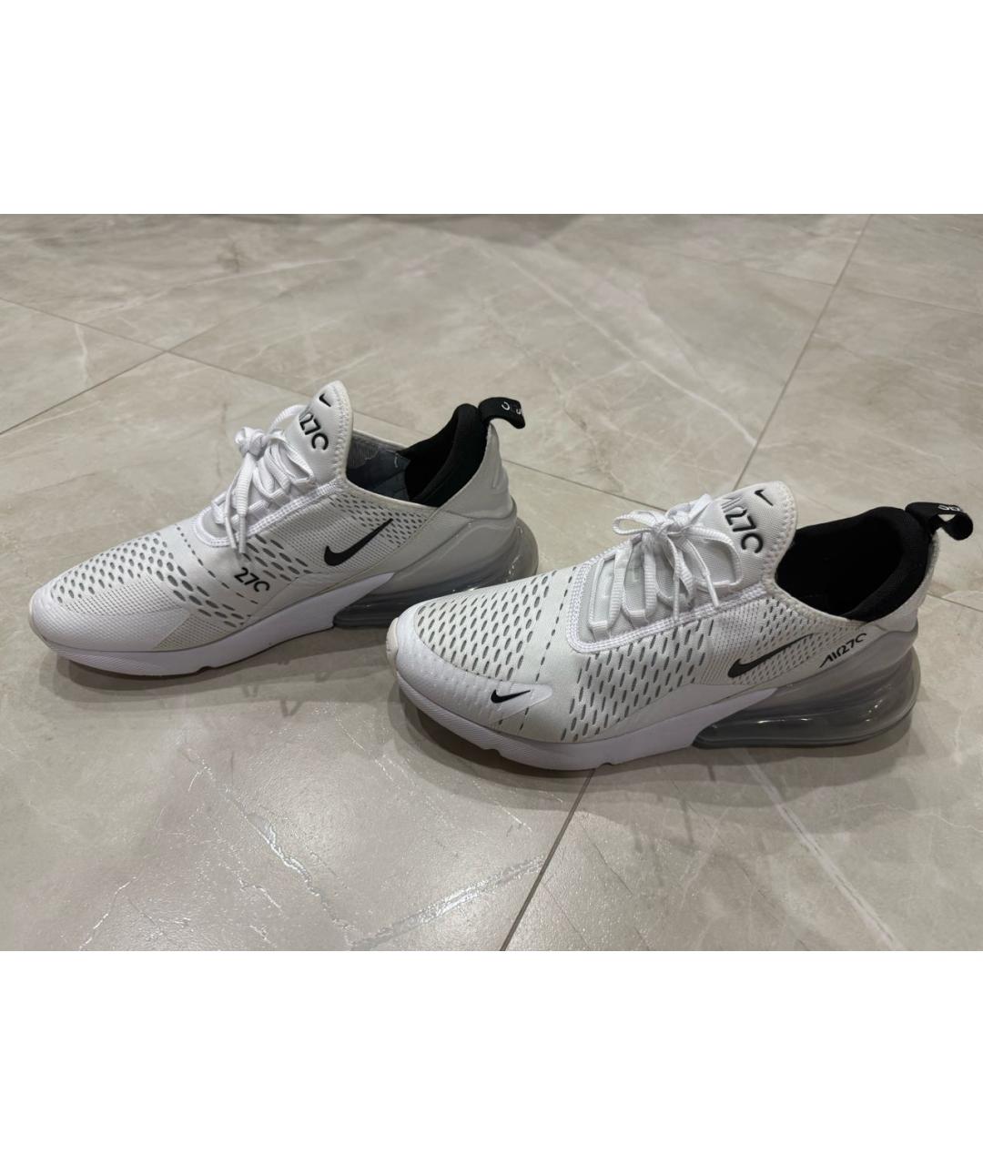 NIKE Белые текстильные низкие кроссовки / кеды, фото 5