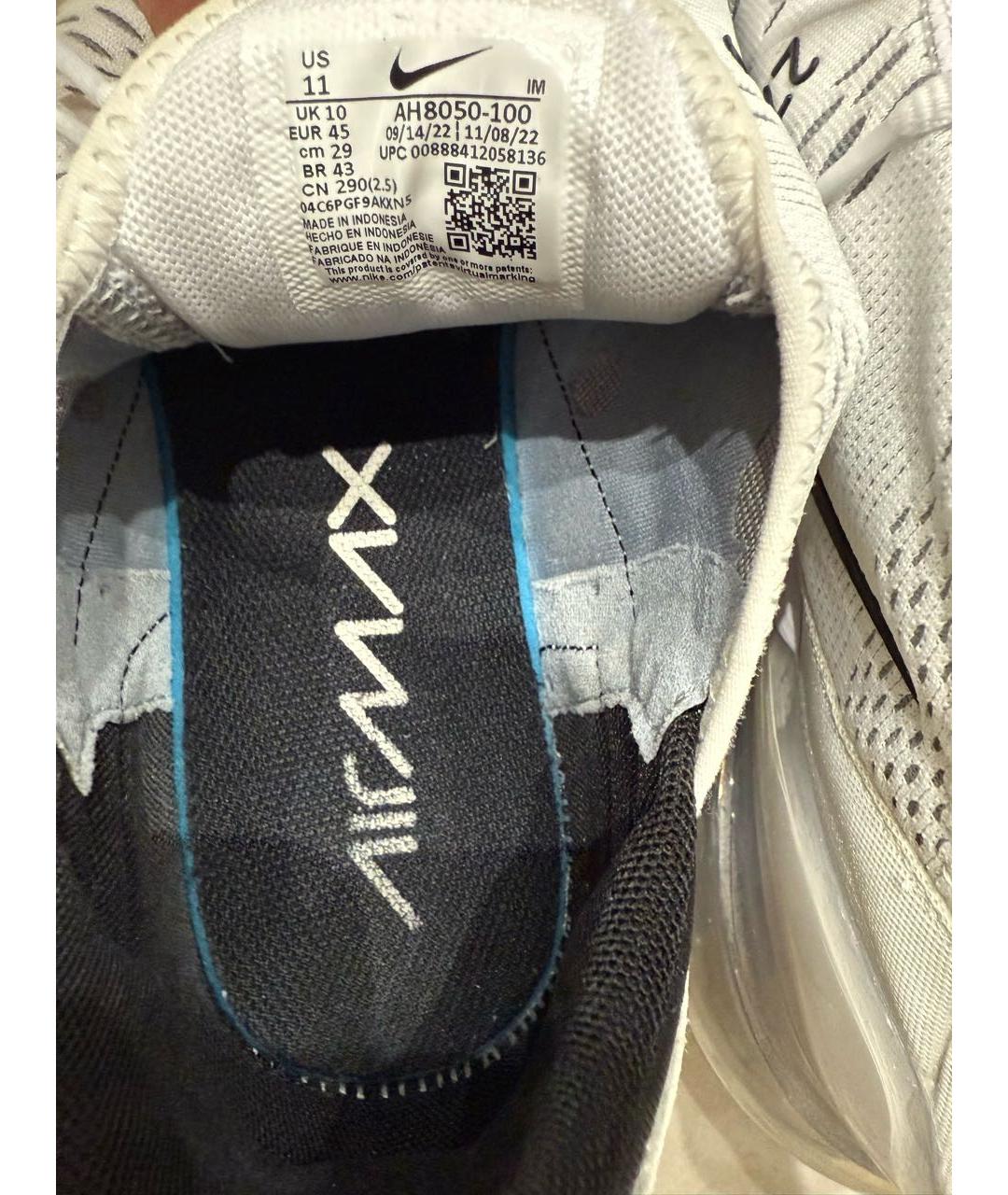 NIKE Белые текстильные низкие кроссовки / кеды, фото 4