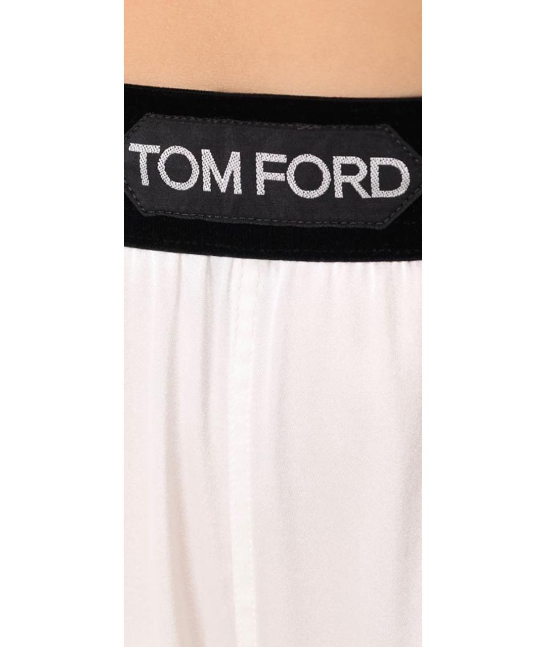 TOM FORD Белые шелковые брюки широкие, фото 4
