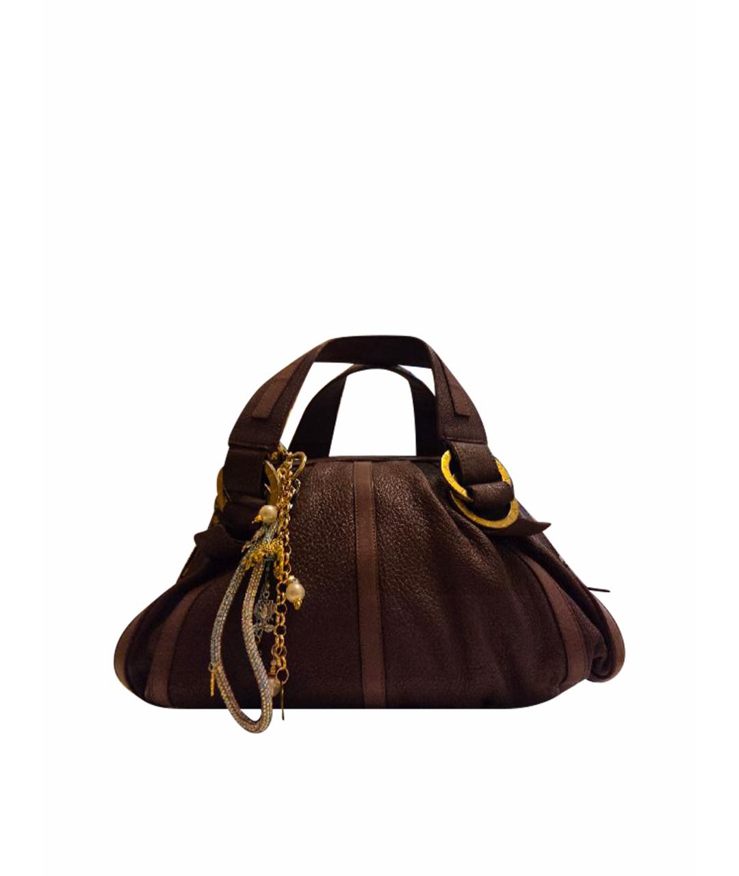 BVLGARI Фиолетовая кожаная сумка с короткими ручками, фото 1