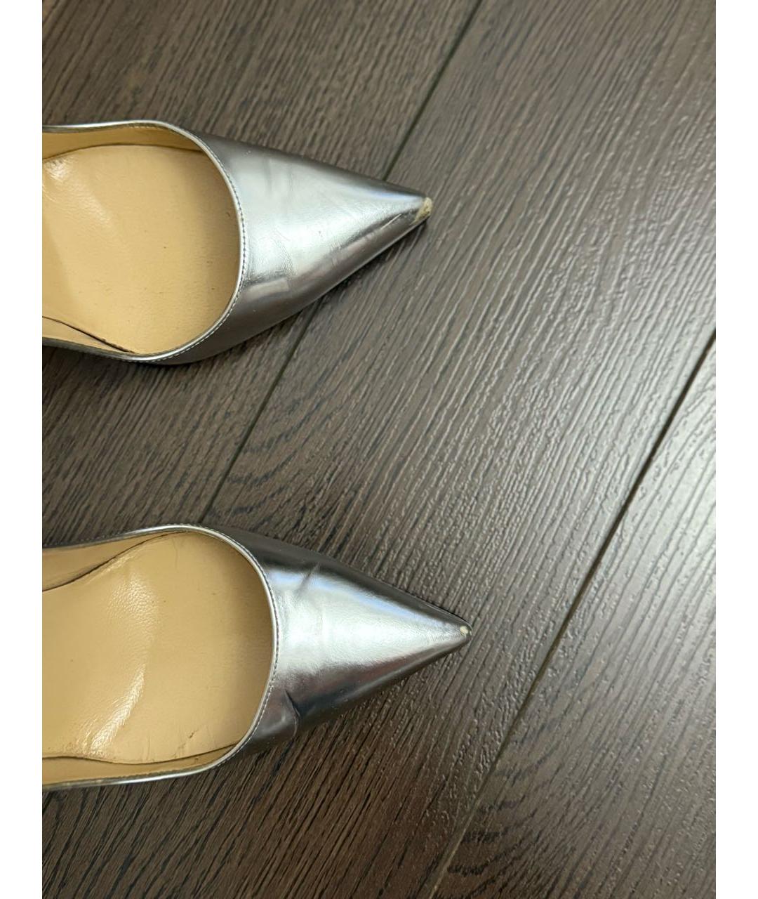 MANOLO BLAHNIK Серебряные кожаные туфли, фото 3