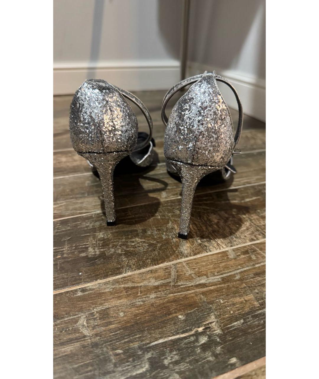 SAINT LAURENT Серебряные босоножки, фото 3