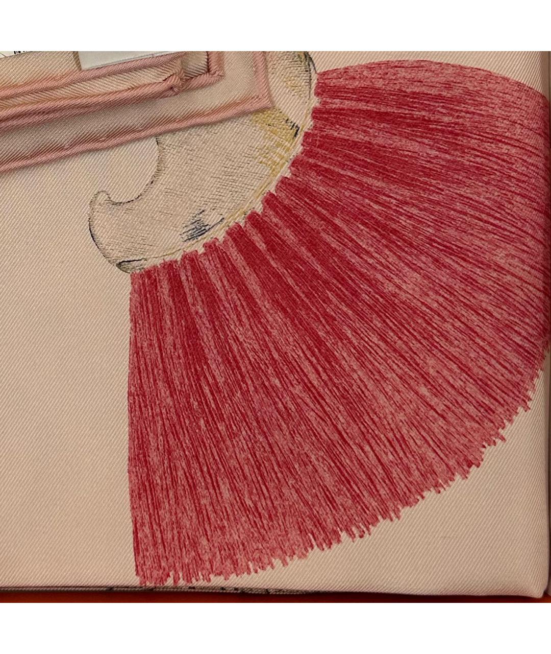 HERMES Розовый шелковый платок, фото 3