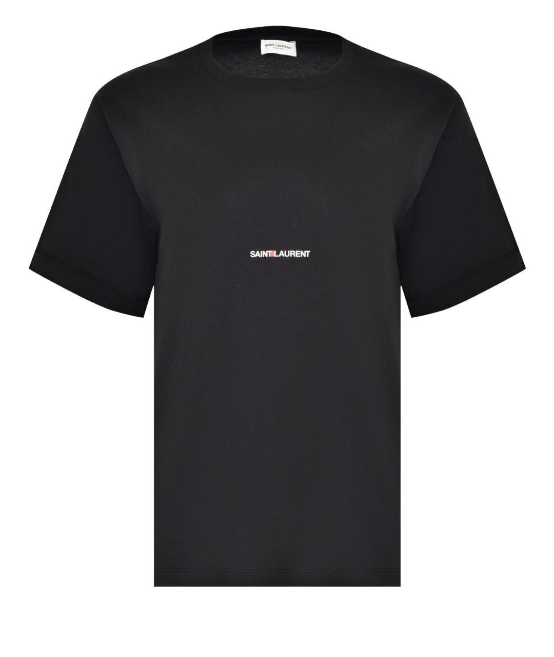 SAINT LAURENT Черная хлопковая футболка, фото 1