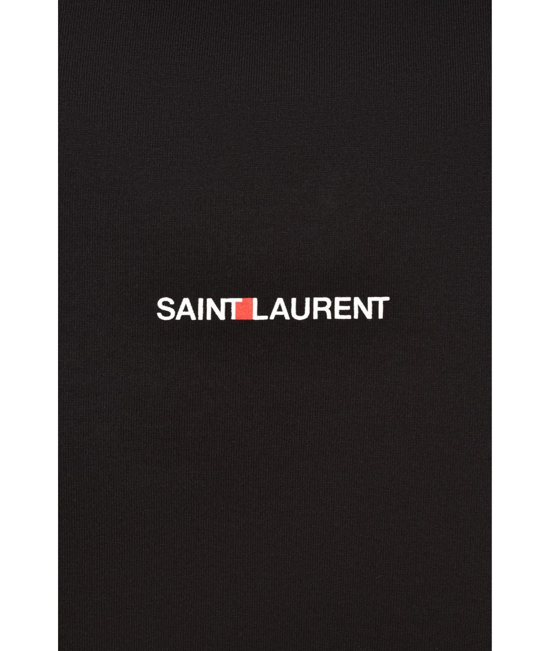 SAINT LAURENT Черная хлопковая футболка, фото 3