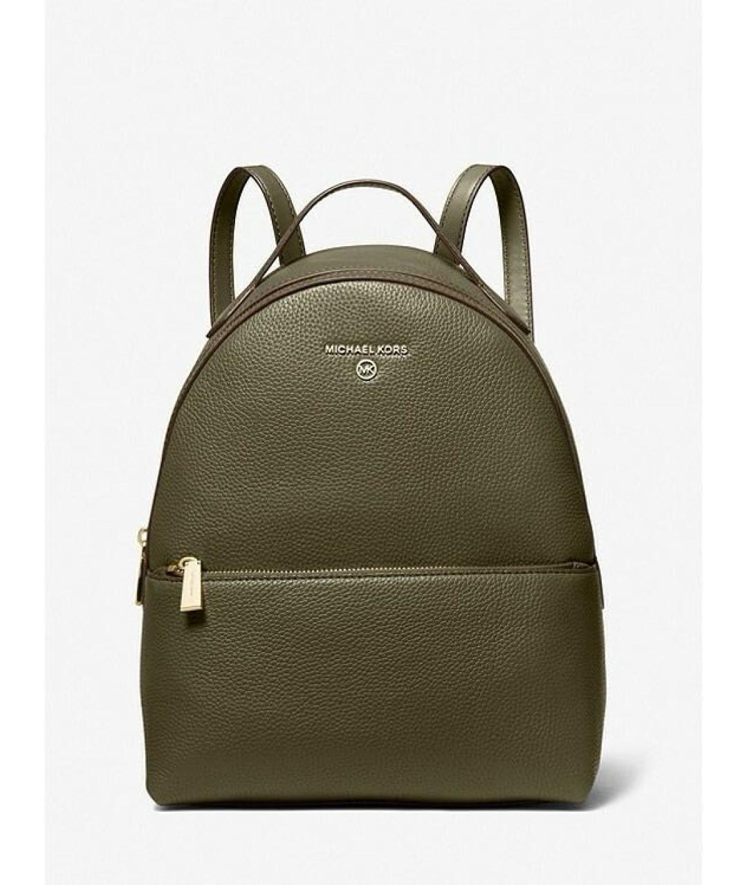 MICHAEL KORS Хаки кожаный рюкзак, фото 8